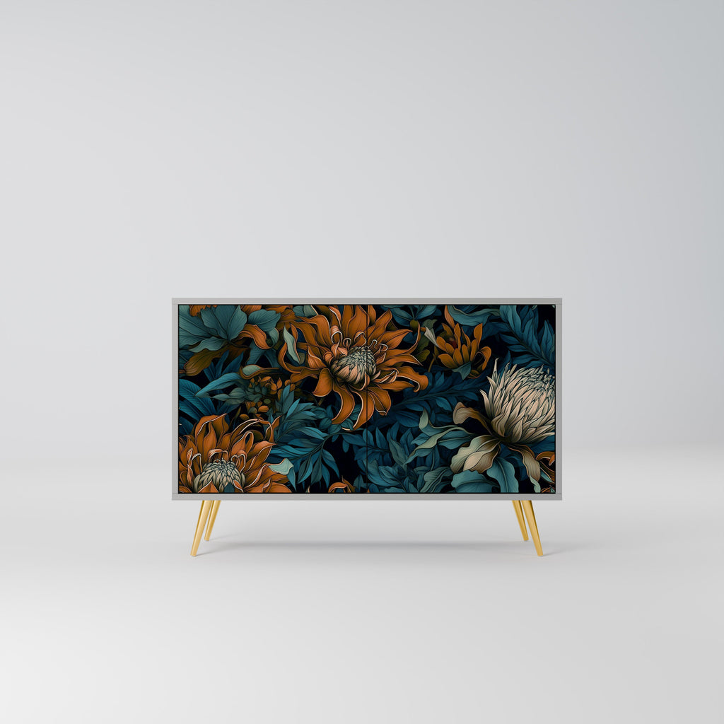 Buffet 2 portes MORNING BLOOM finition grise