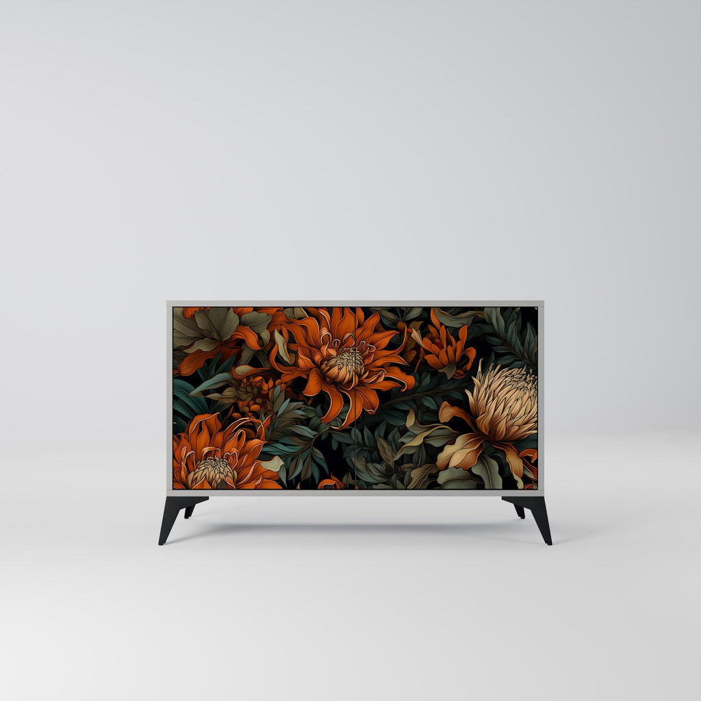 Buffet 2 portes DAWN BLOOM finition grise