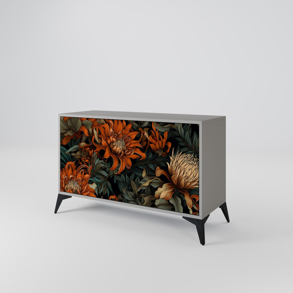 Buffet 2 portes DAWN BLOOM finition grise