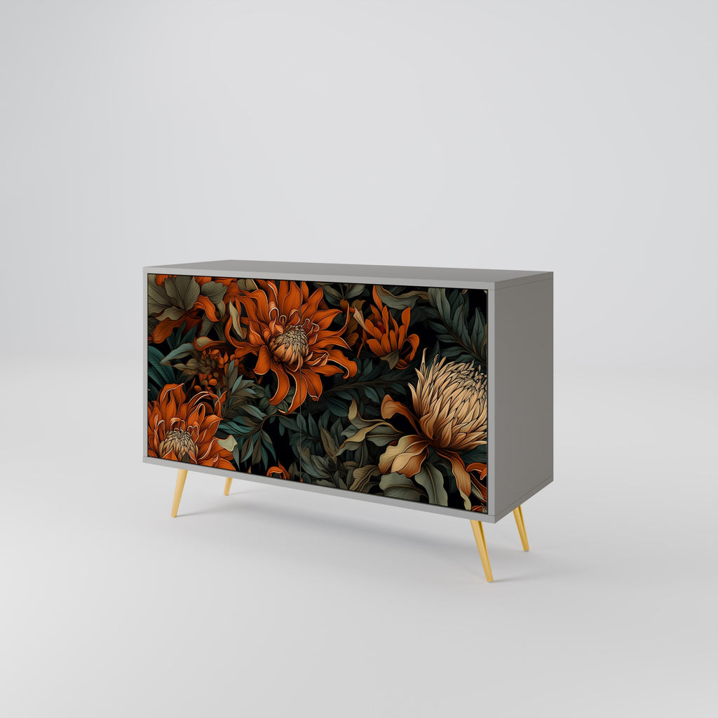 Buffet 2 portes DAWN BLOOM finition grise