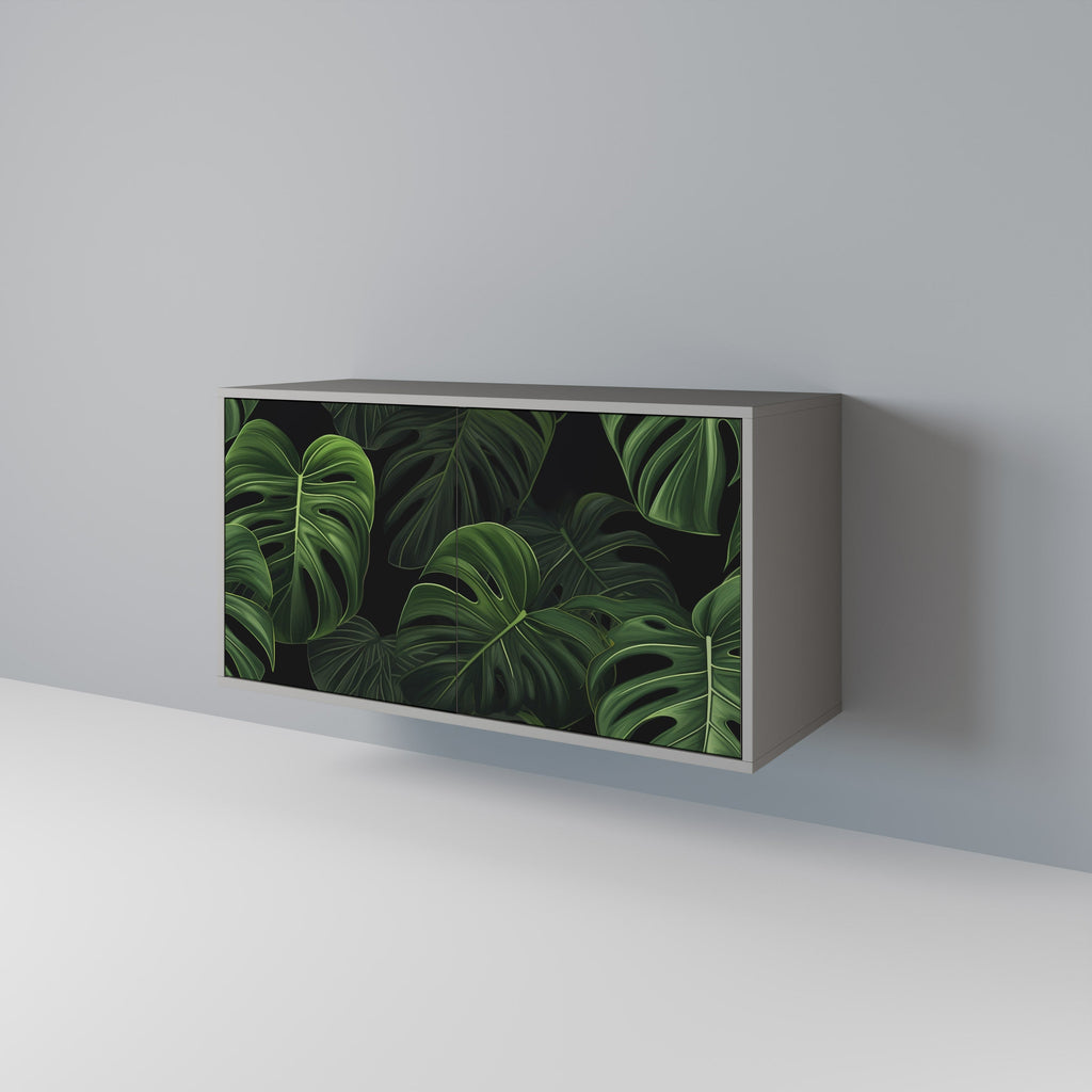 Buffet 2 portes INFINITE MONSTERA finition grise