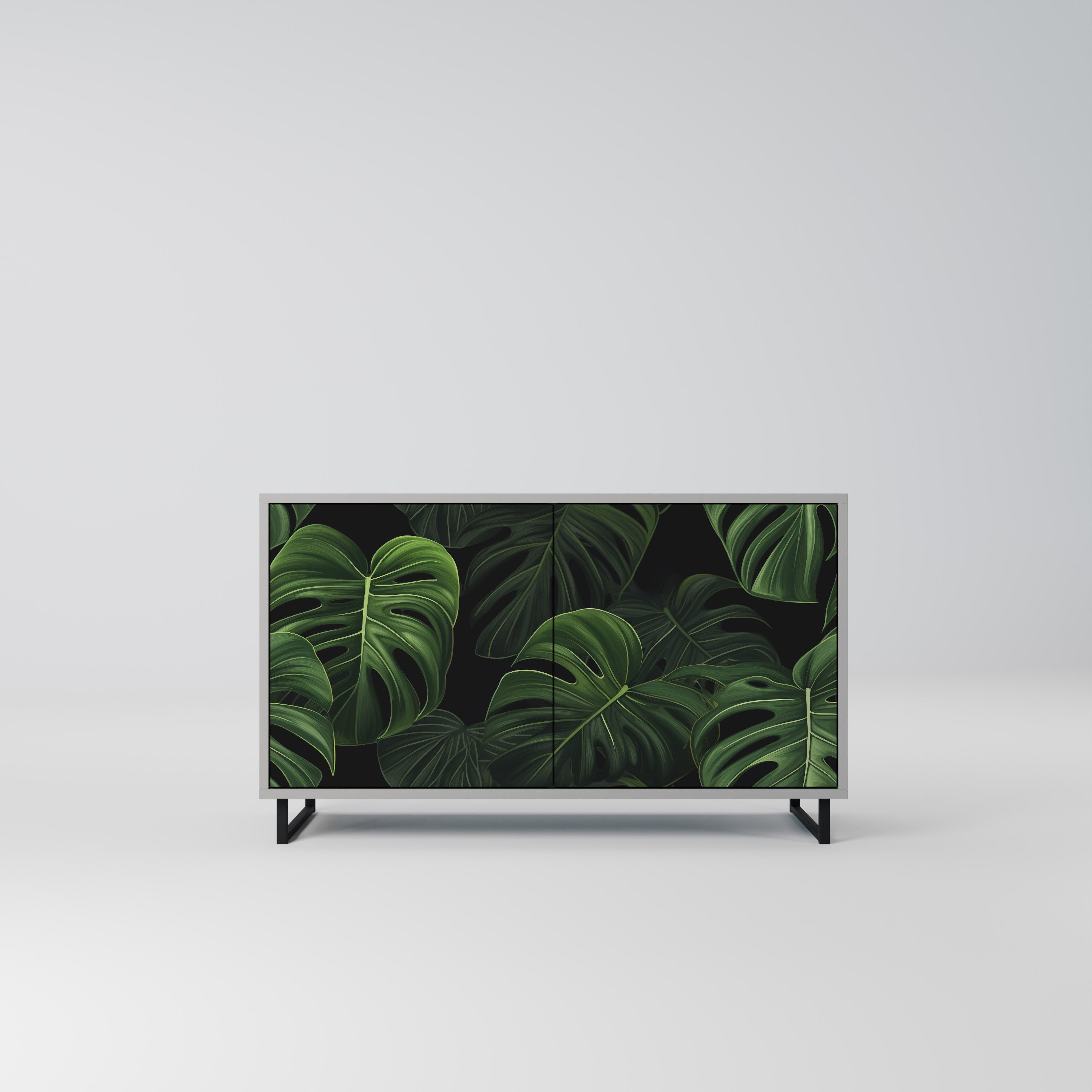 Buffet 2 portes INFINITE MONSTERA finition grise