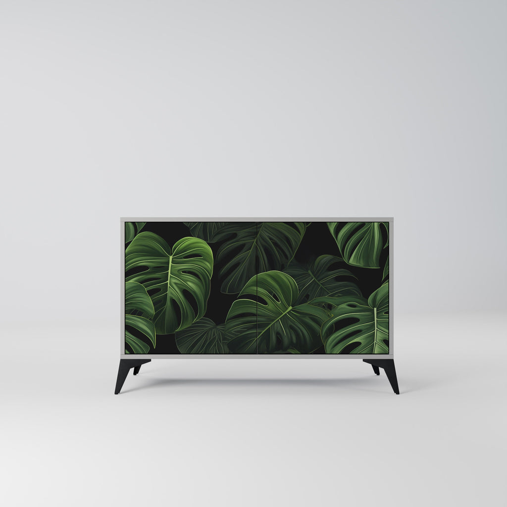 Buffet 2 portes INFINITE MONSTERA finition grise