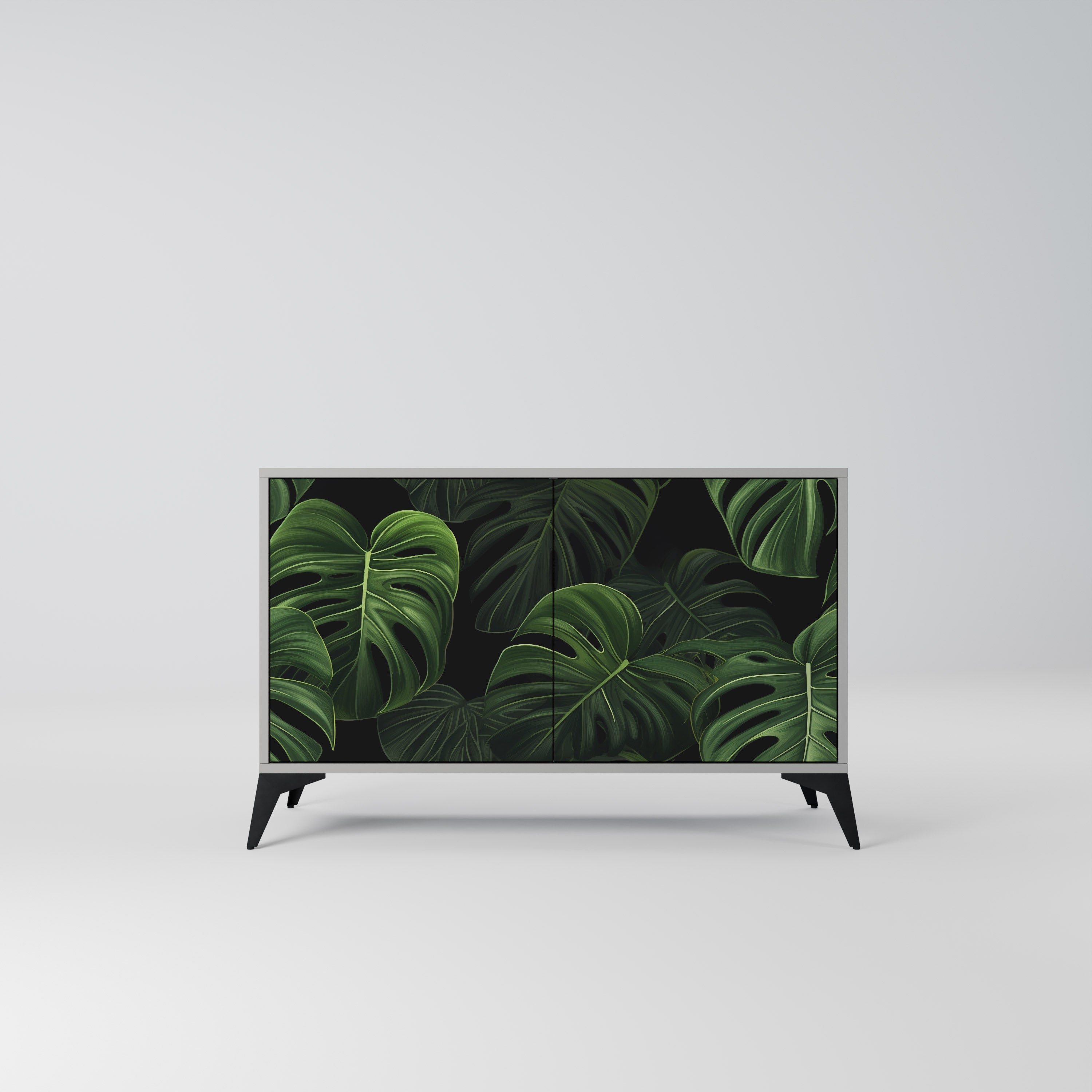 Buffet 2 portes INFINITE MONSTERA finition grise