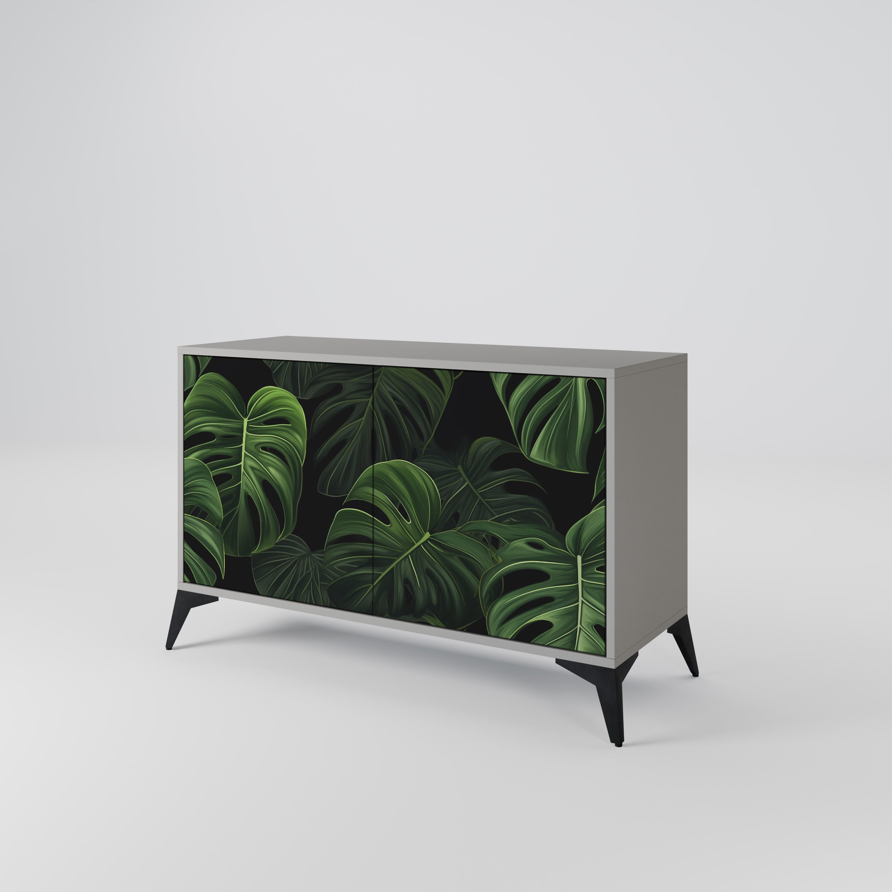 Buffet 2 portes INFINITE MONSTERA finition grise