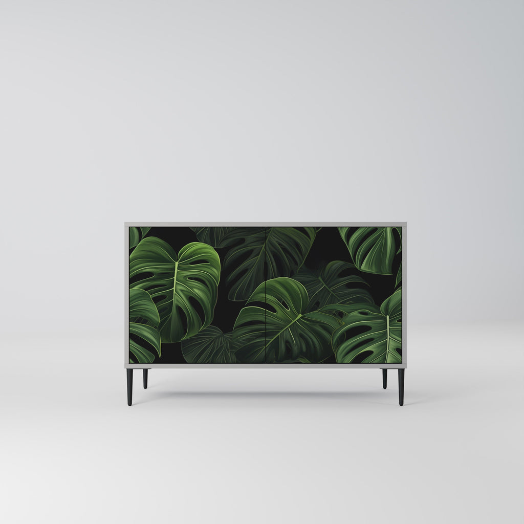 Buffet 2 portes INFINITE MONSTERA finition grise