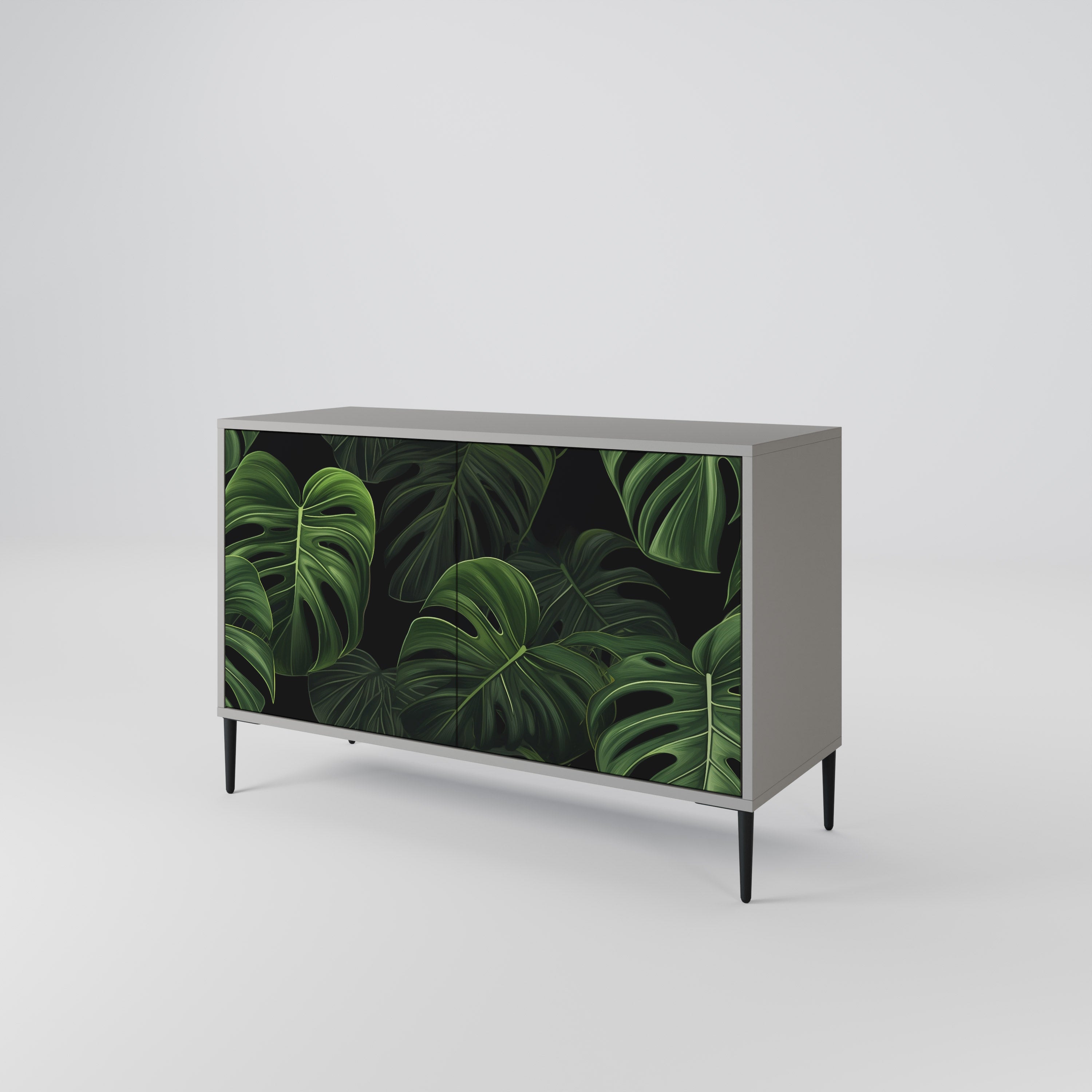 Buffet 2 portes INFINITE MONSTERA finition grise