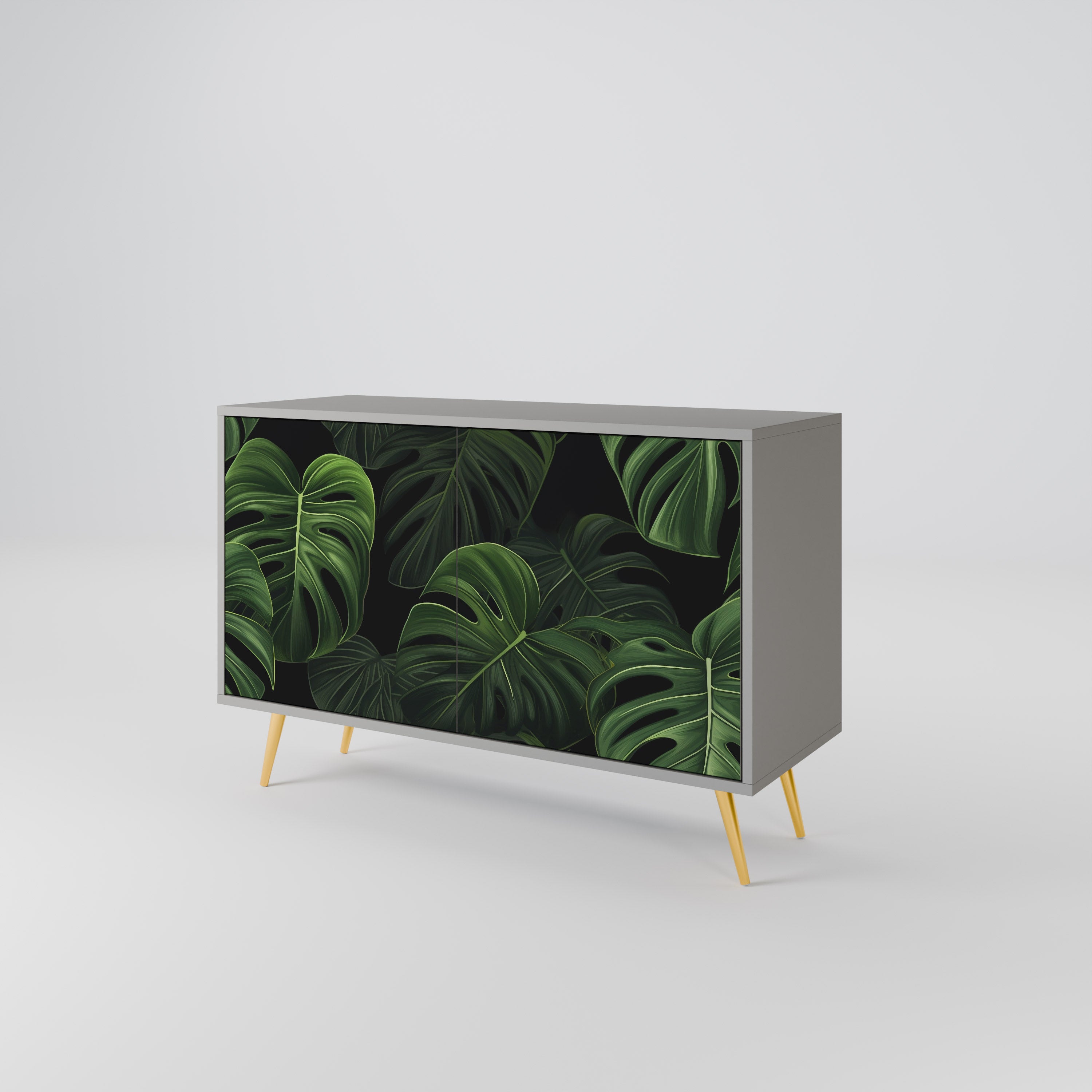 Buffet 2 portes INFINITE MONSTERA finition grise