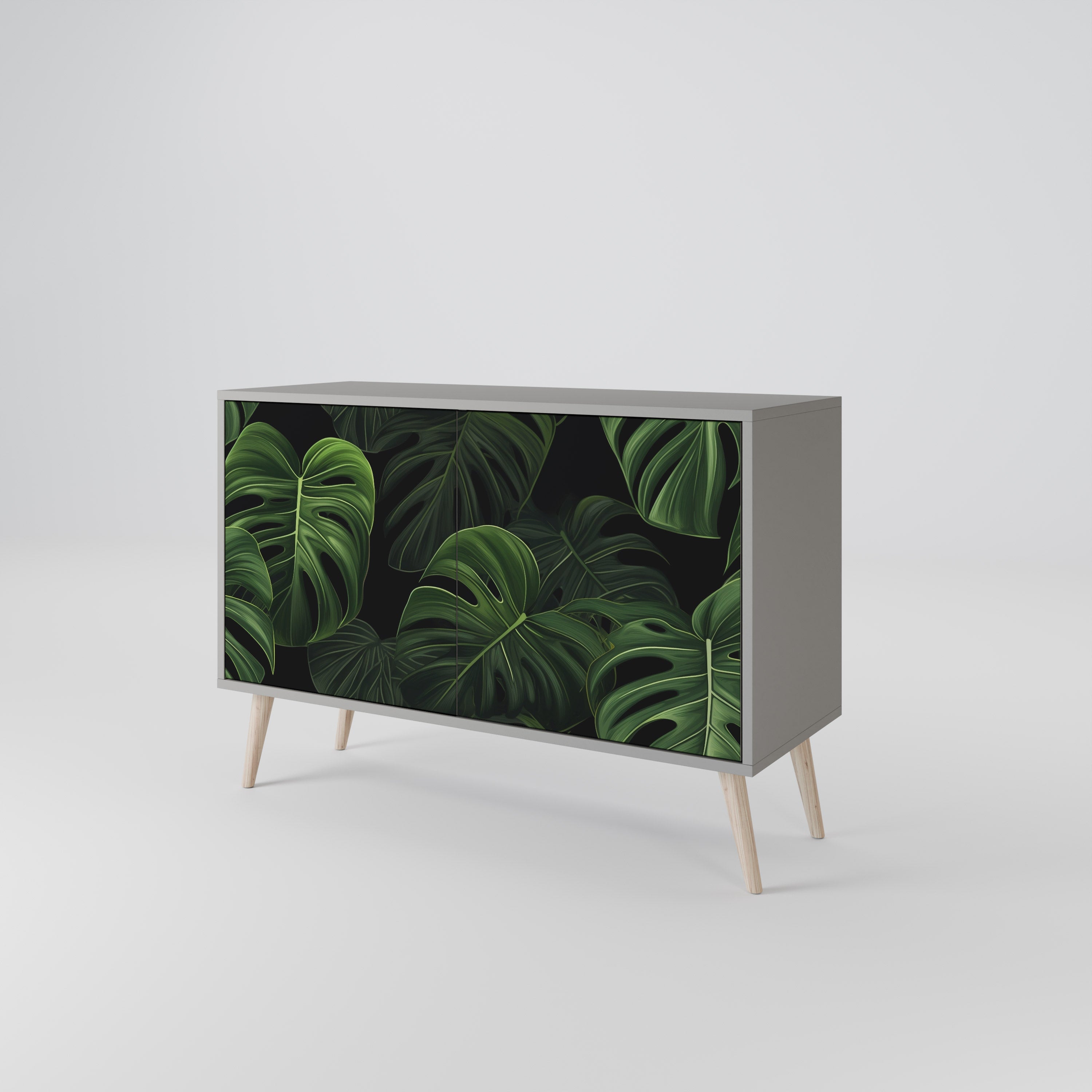Buffet 2 portes INFINITE MONSTERA finition grise