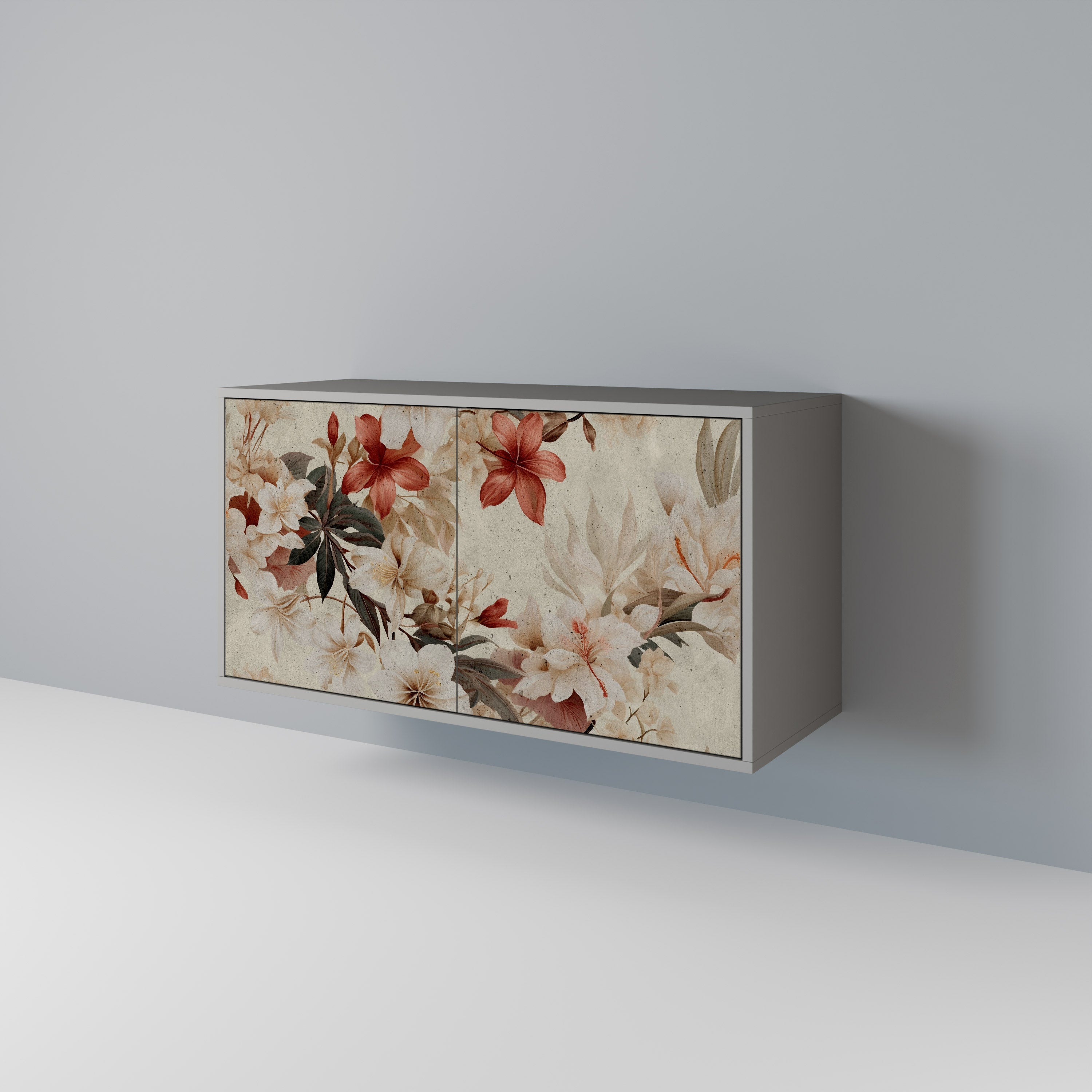 Buffet 2 portes PETAL HARMONY finition grise