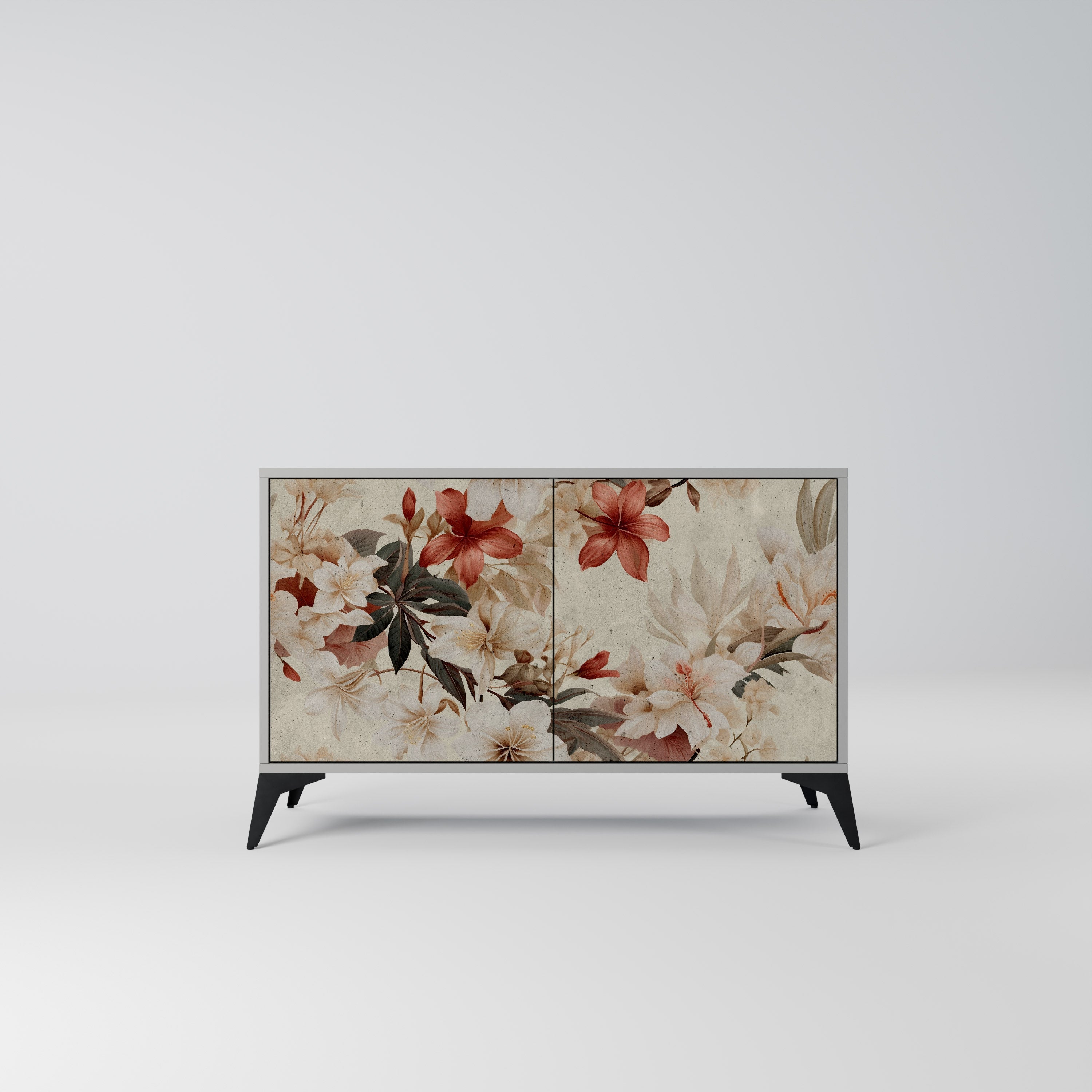 Buffet 2 portes PETAL HARMONY finition grise