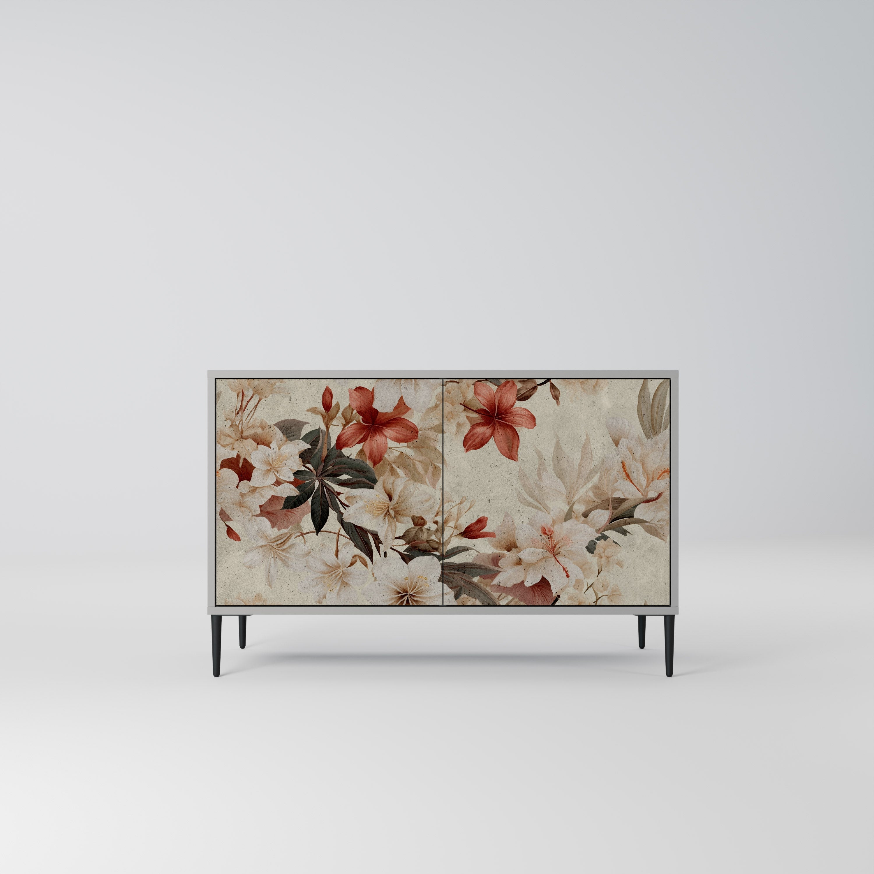 Buffet 2 portes PETAL HARMONY finition grise