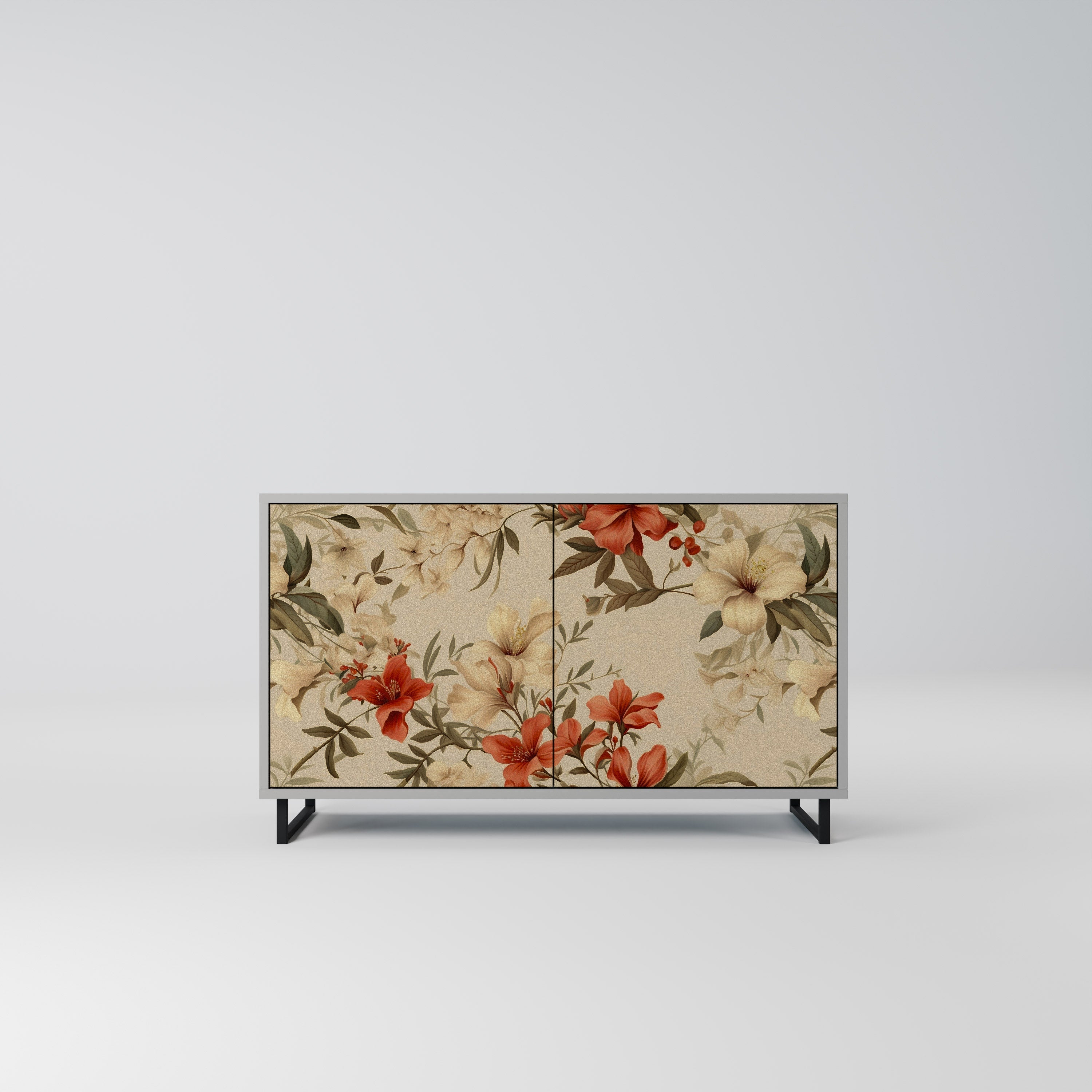 Buffet 2 portes BLOOMING HARMONY finition grise