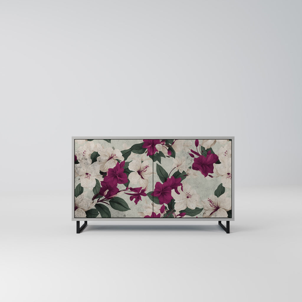 Buffet 2 portes FLOWERET DREAM finition grise