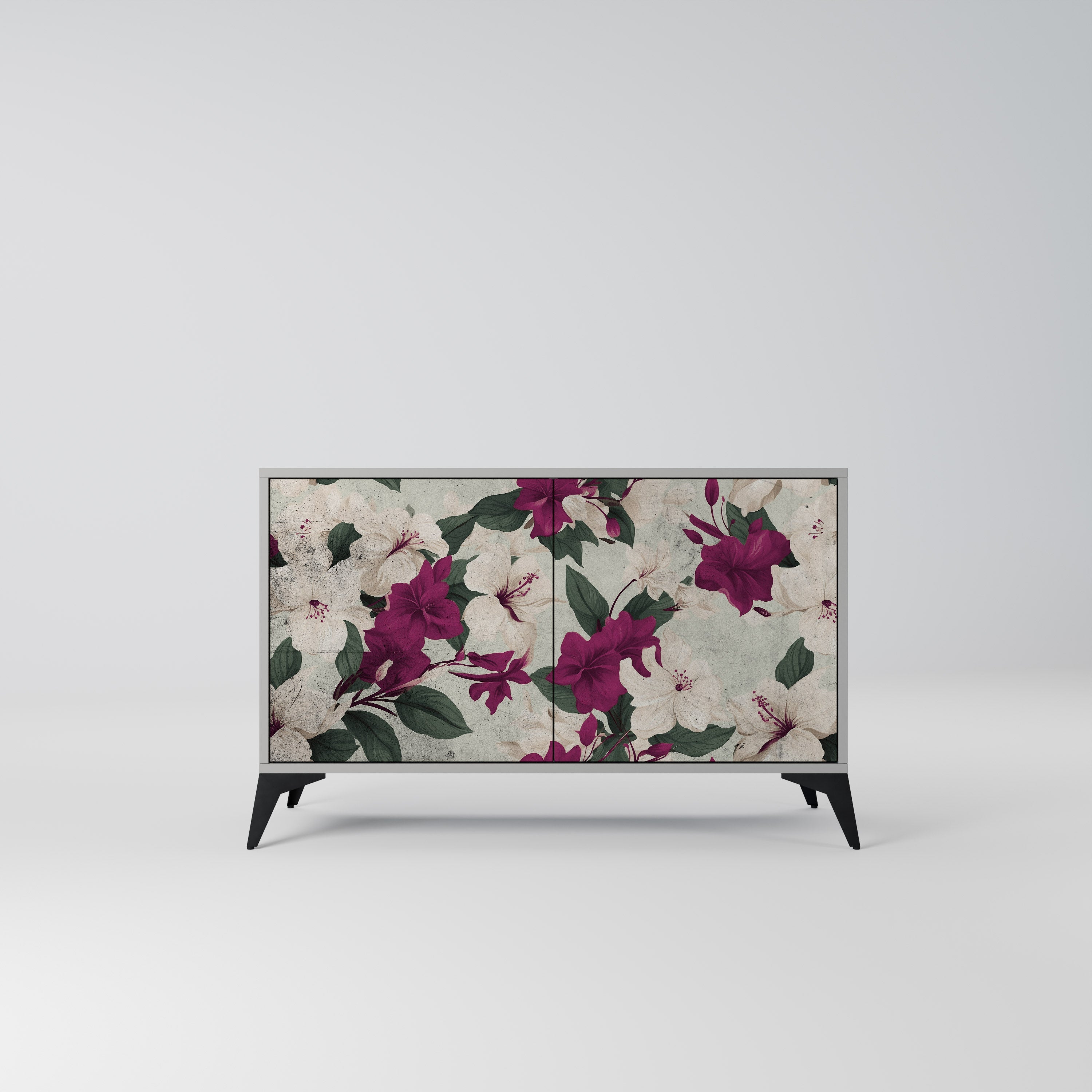 Buffet 2 portes FLOWERET DREAM finition grise