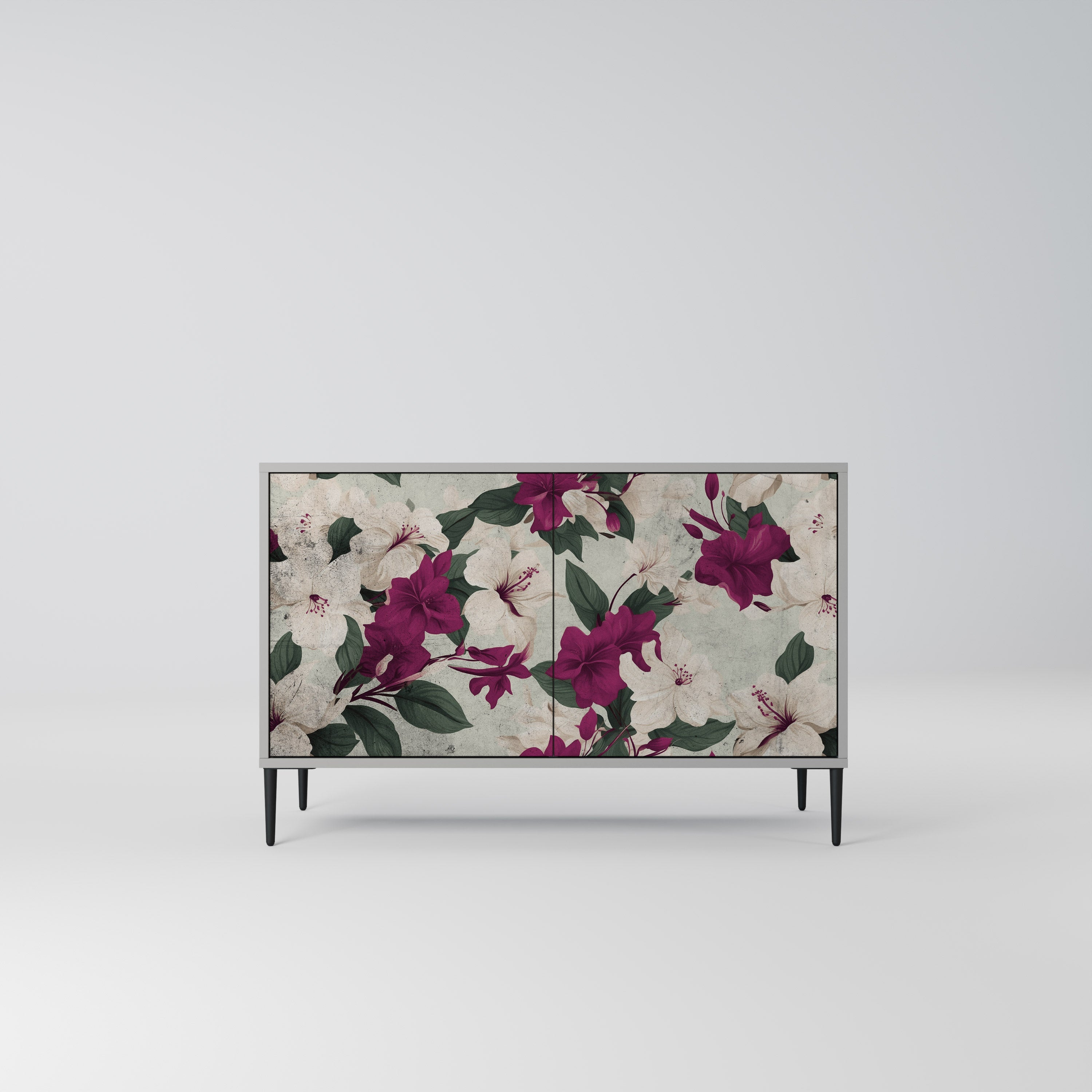 Buffet 2 portes FLOWERET DREAM finition grise