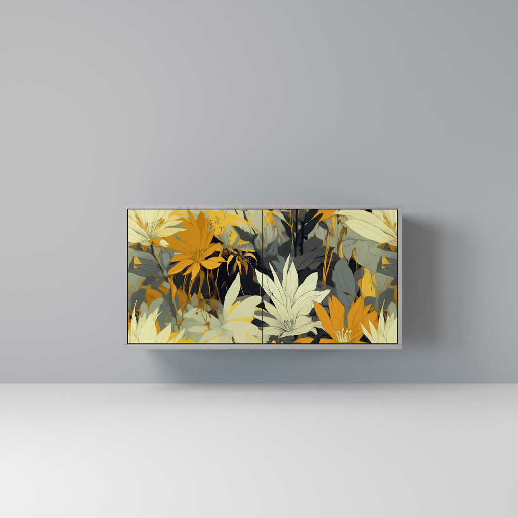 Buffet 2 portes SUNKISSED LILY, finition grise