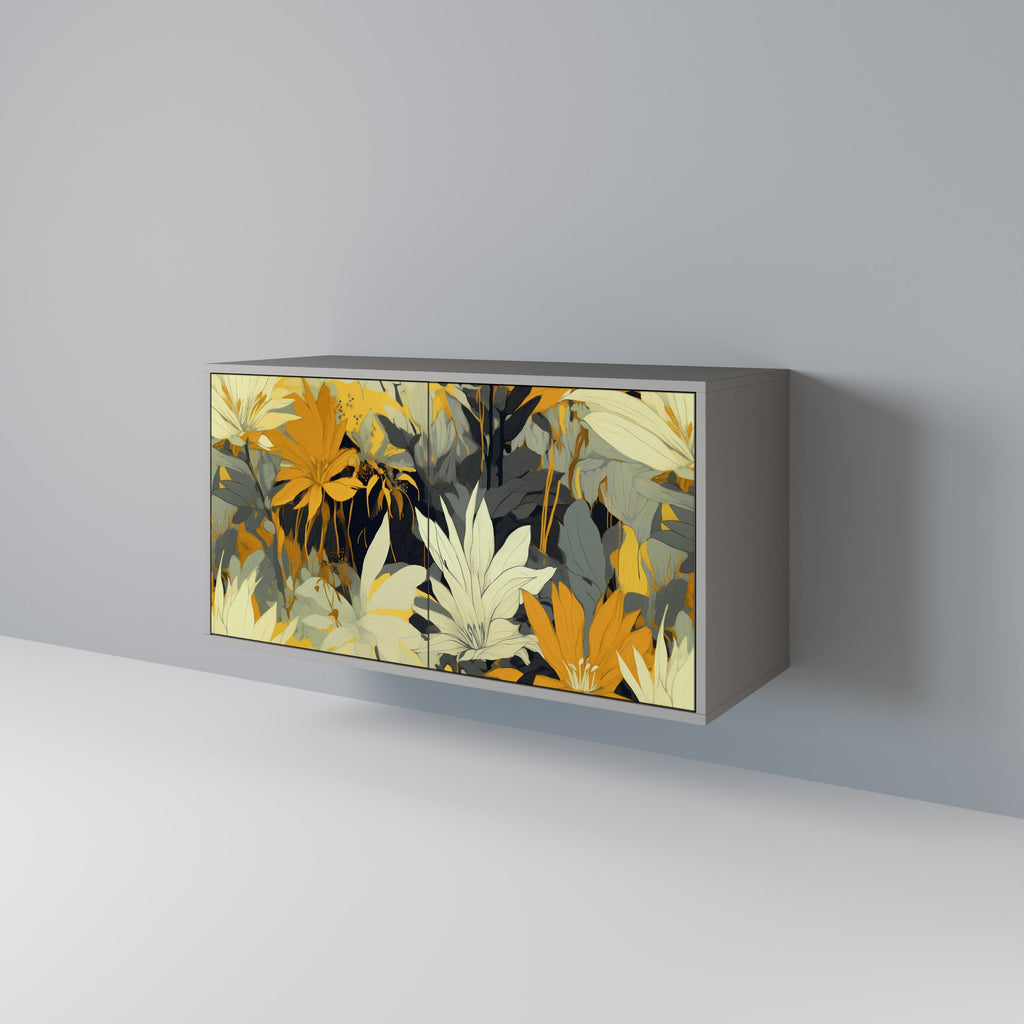 Buffet 2 portes SUNKISSED LILY, finition grise