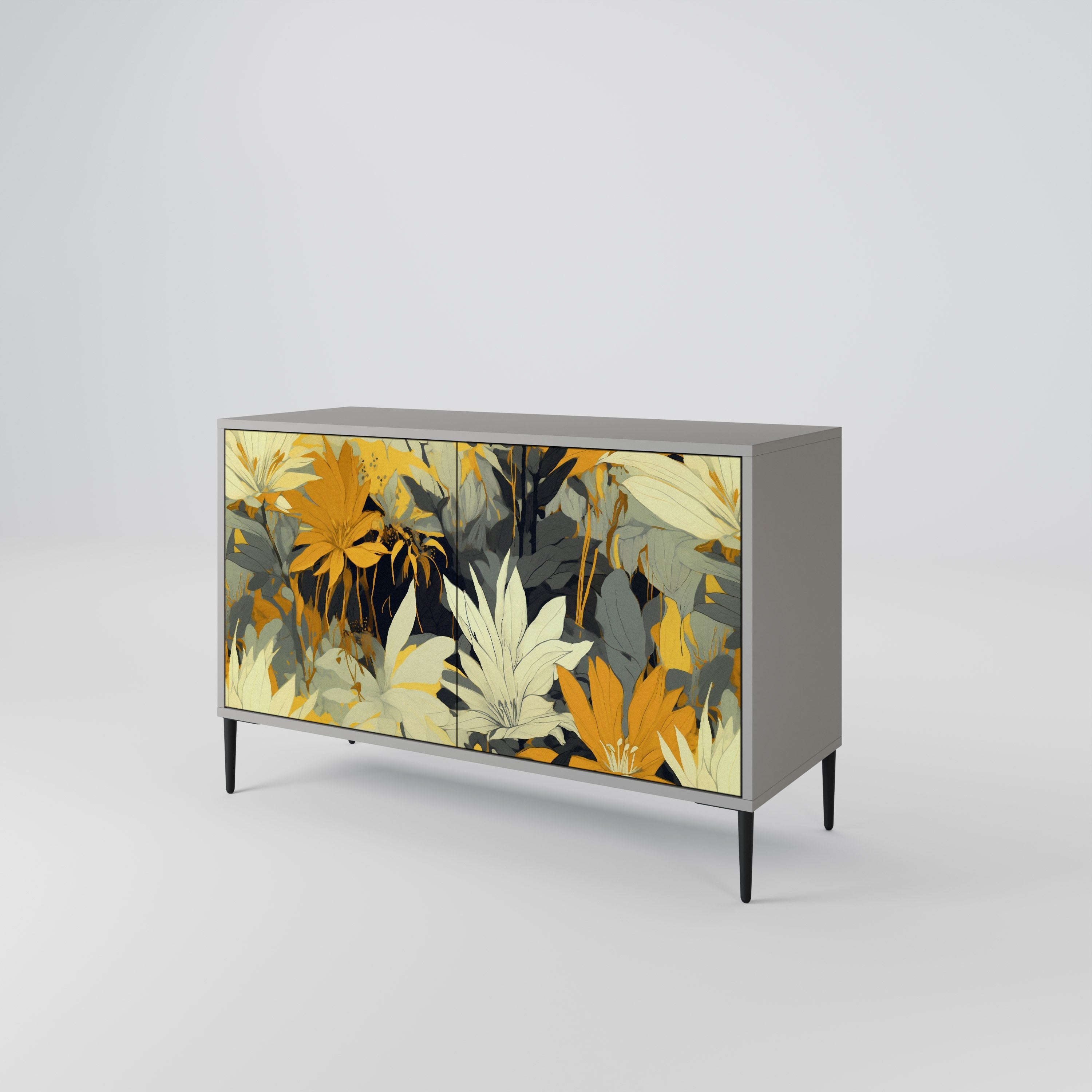 Buffet 2 portes SUNKISSED LILY, finition grise
