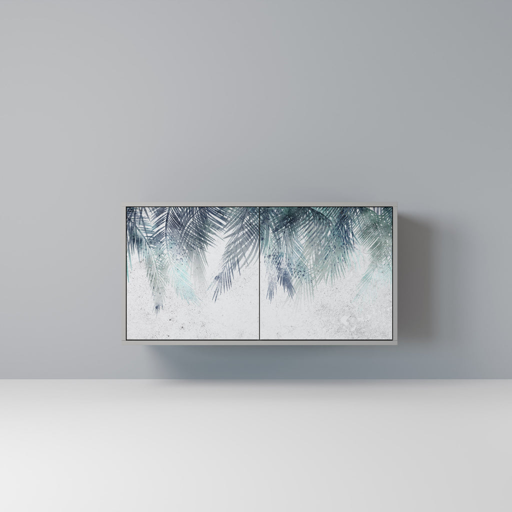 Buffet 2 portes PALM VEIL finition grise