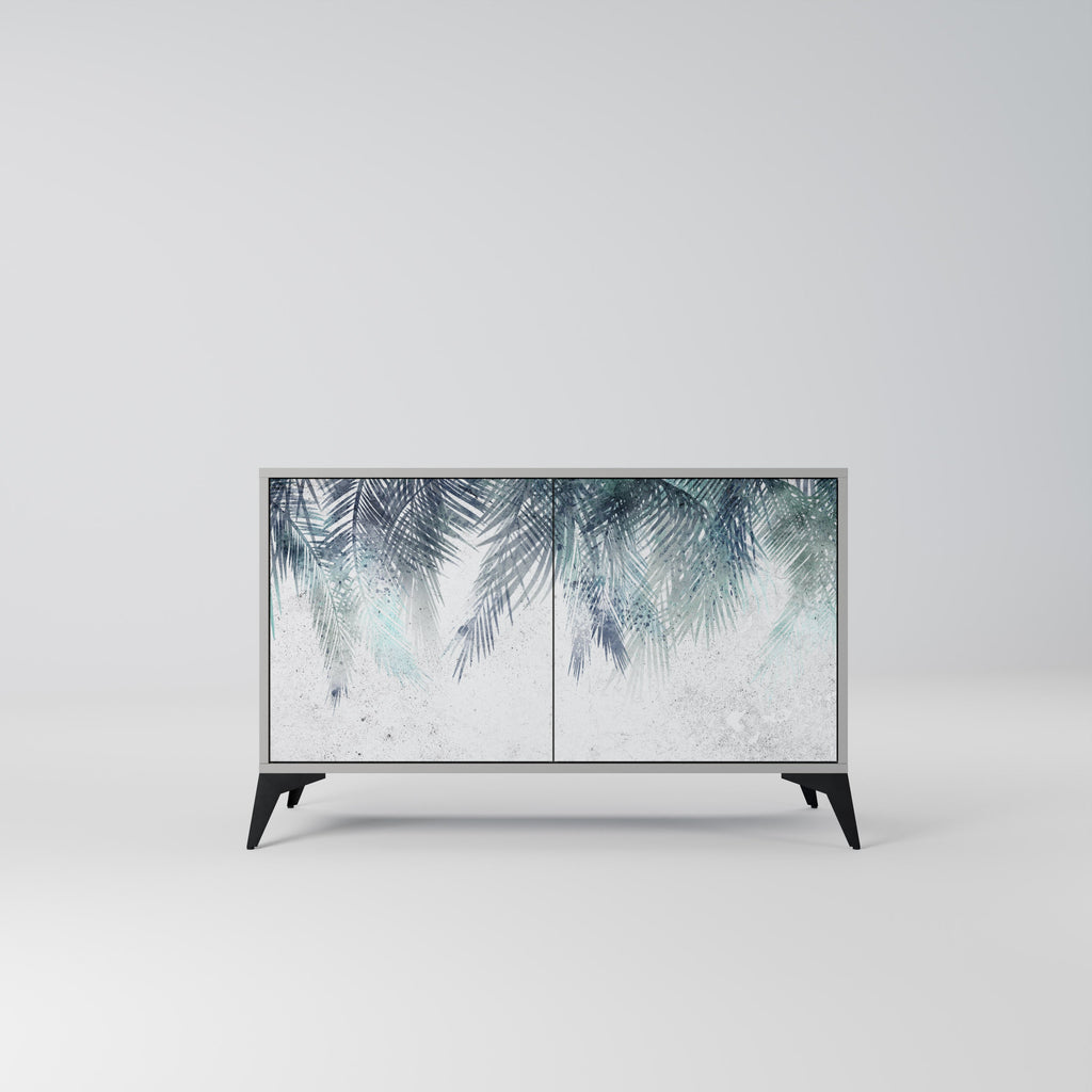 Buffet 2 portes PALM VEIL finition grise