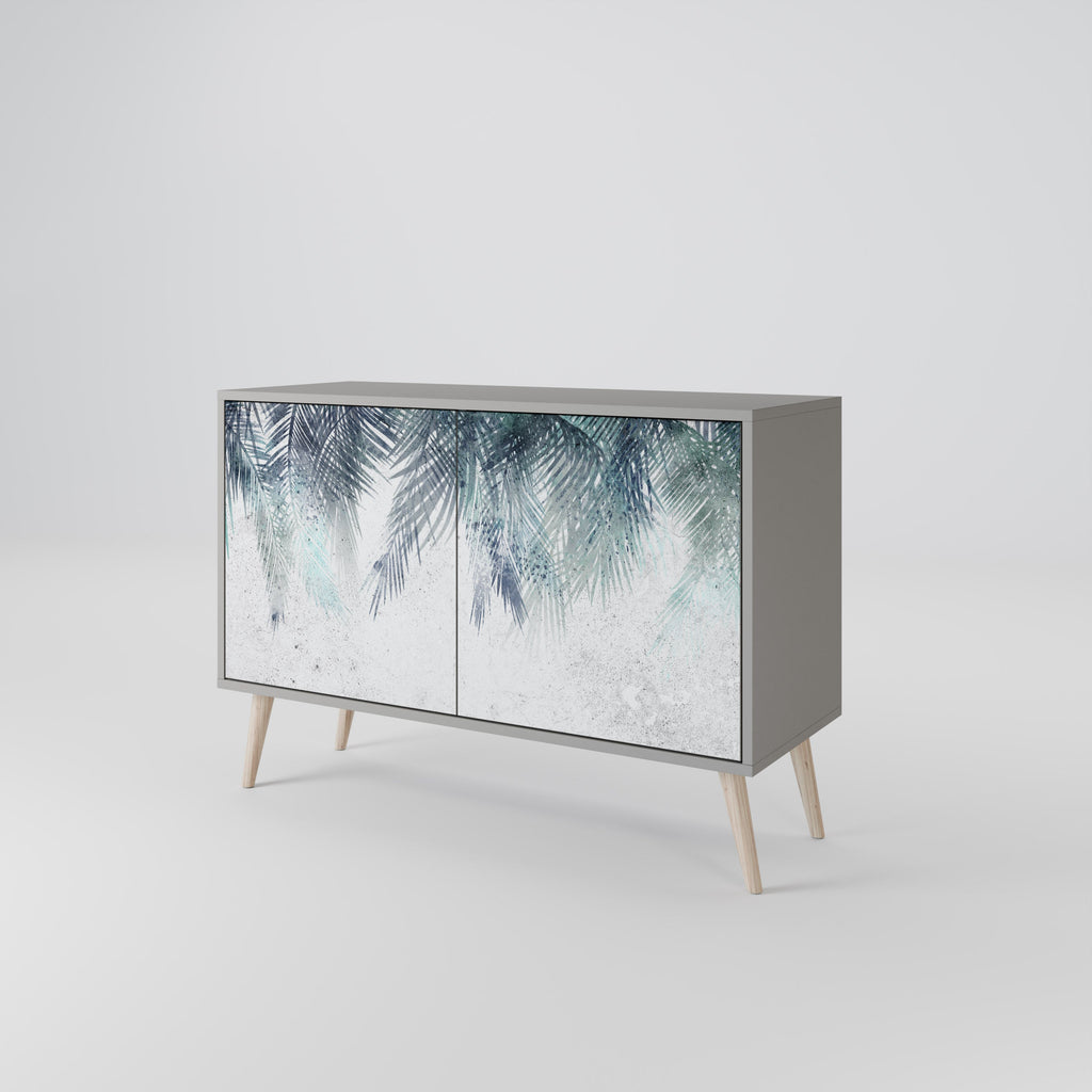 Buffet 2 portes PALM VEIL finition grise