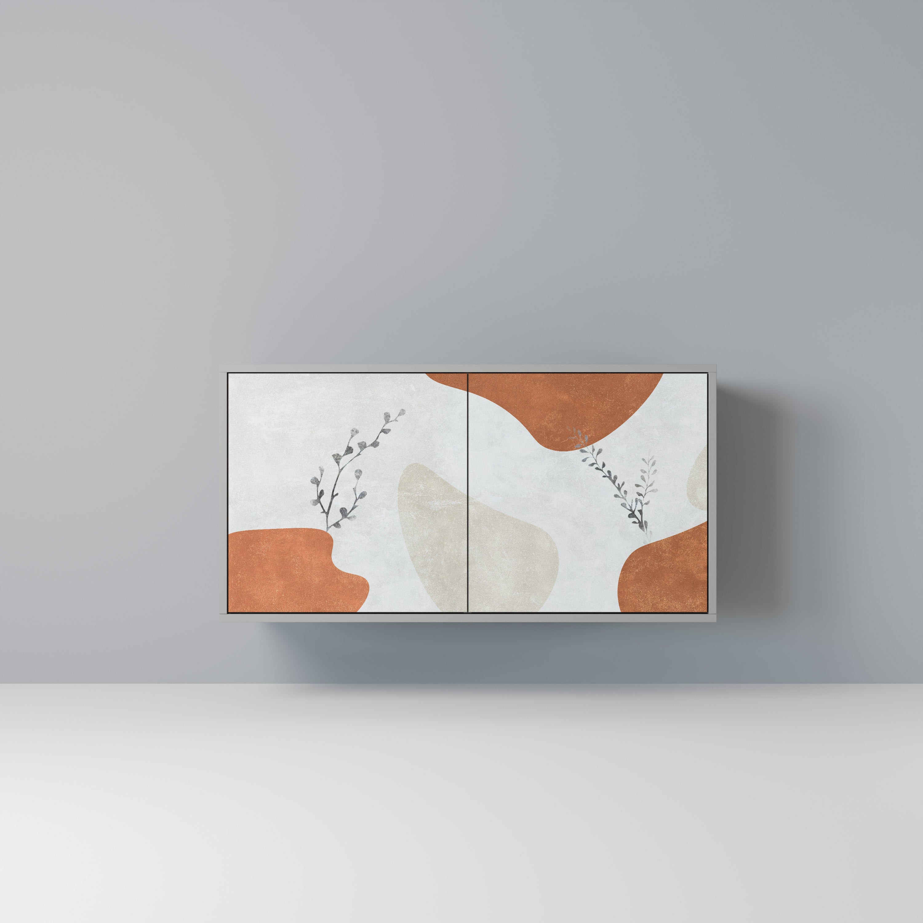 Buffet 2 portes TRANQUIL TWIG finition grise