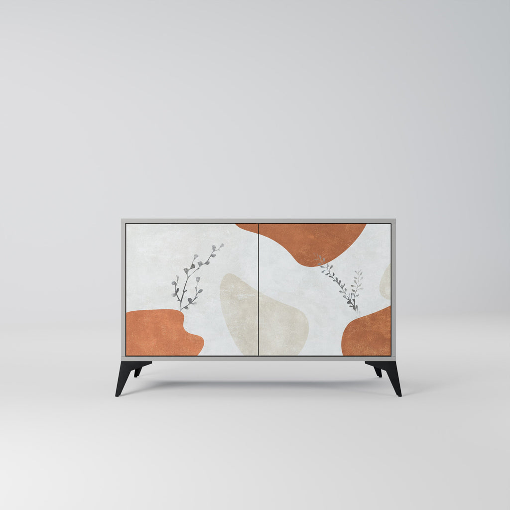 Buffet 2 portes TRANQUIL TWIG finition grise