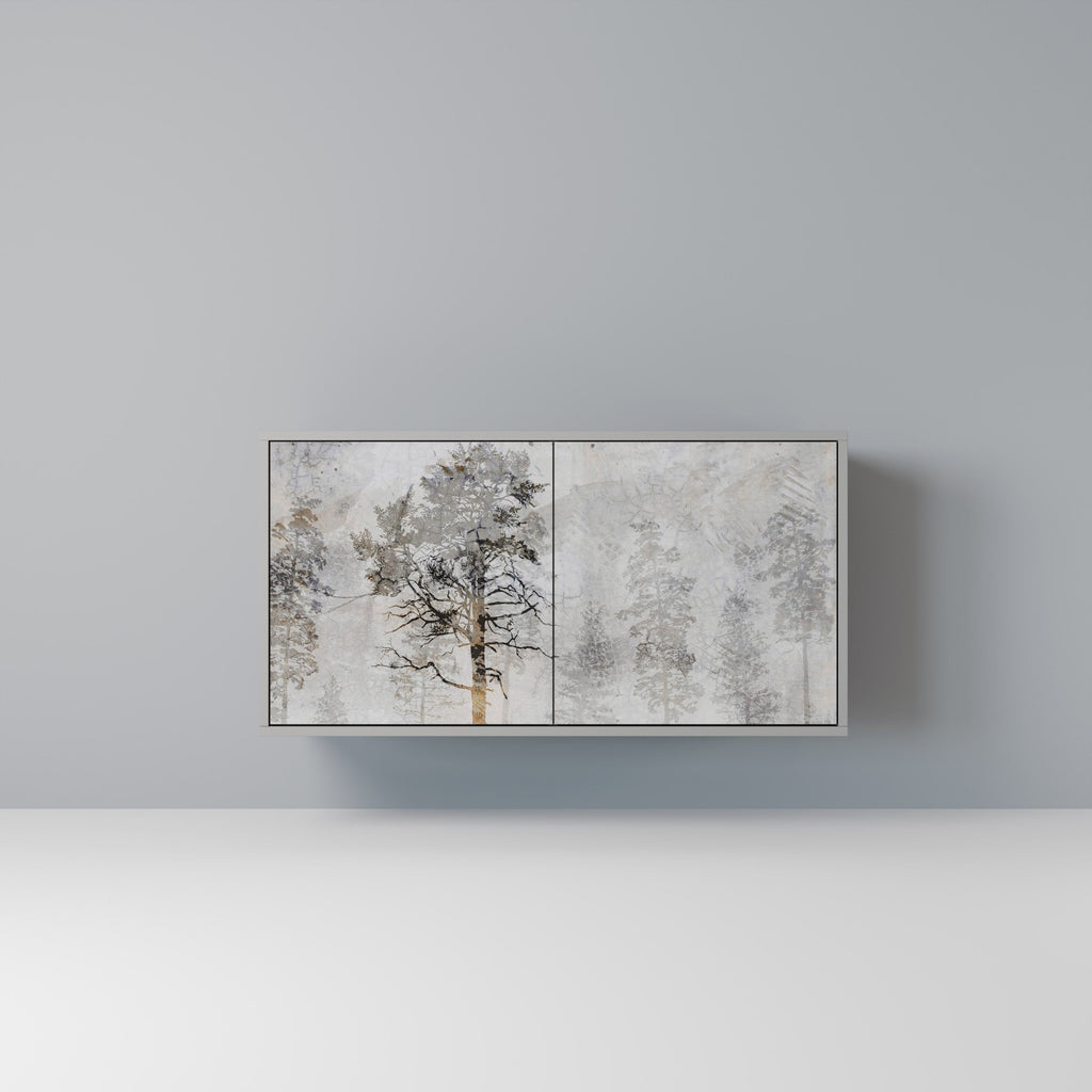 Buffet 2 portes FADE IN THE TREES, finition grise