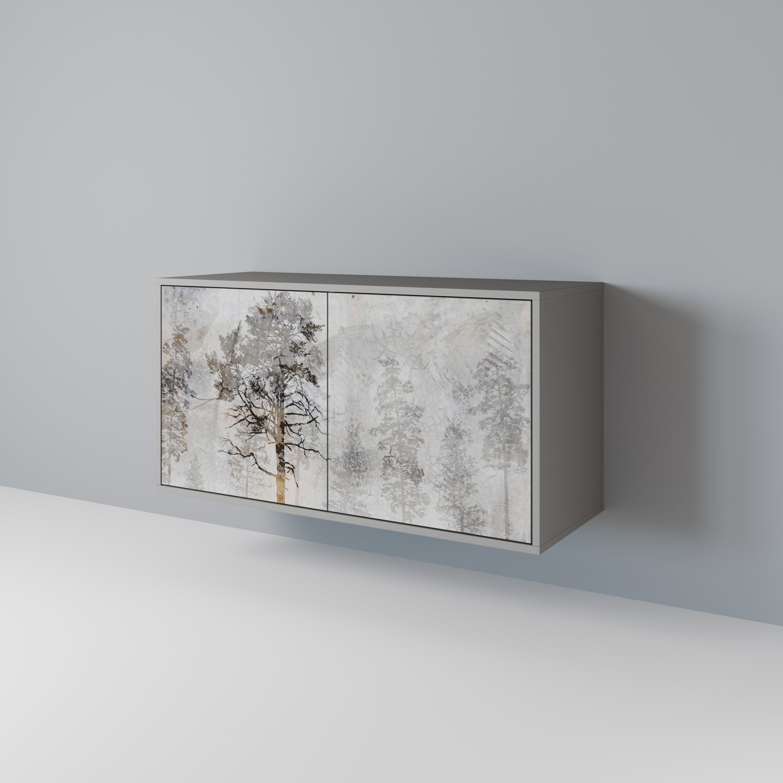 Buffet 2 portes FADE IN THE TREES, finition grise