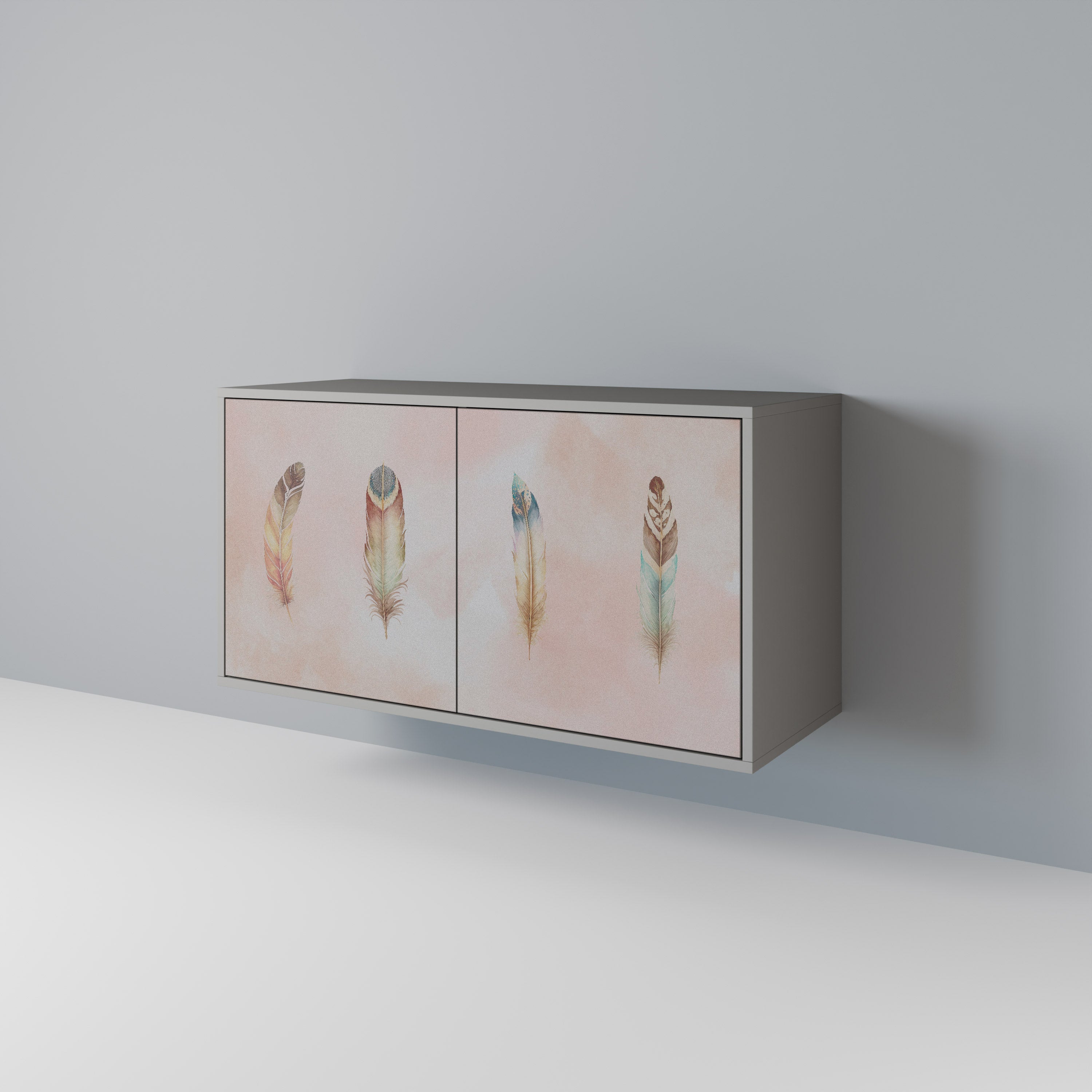 Buffet 2 portes DELIQUESCE en finition grise