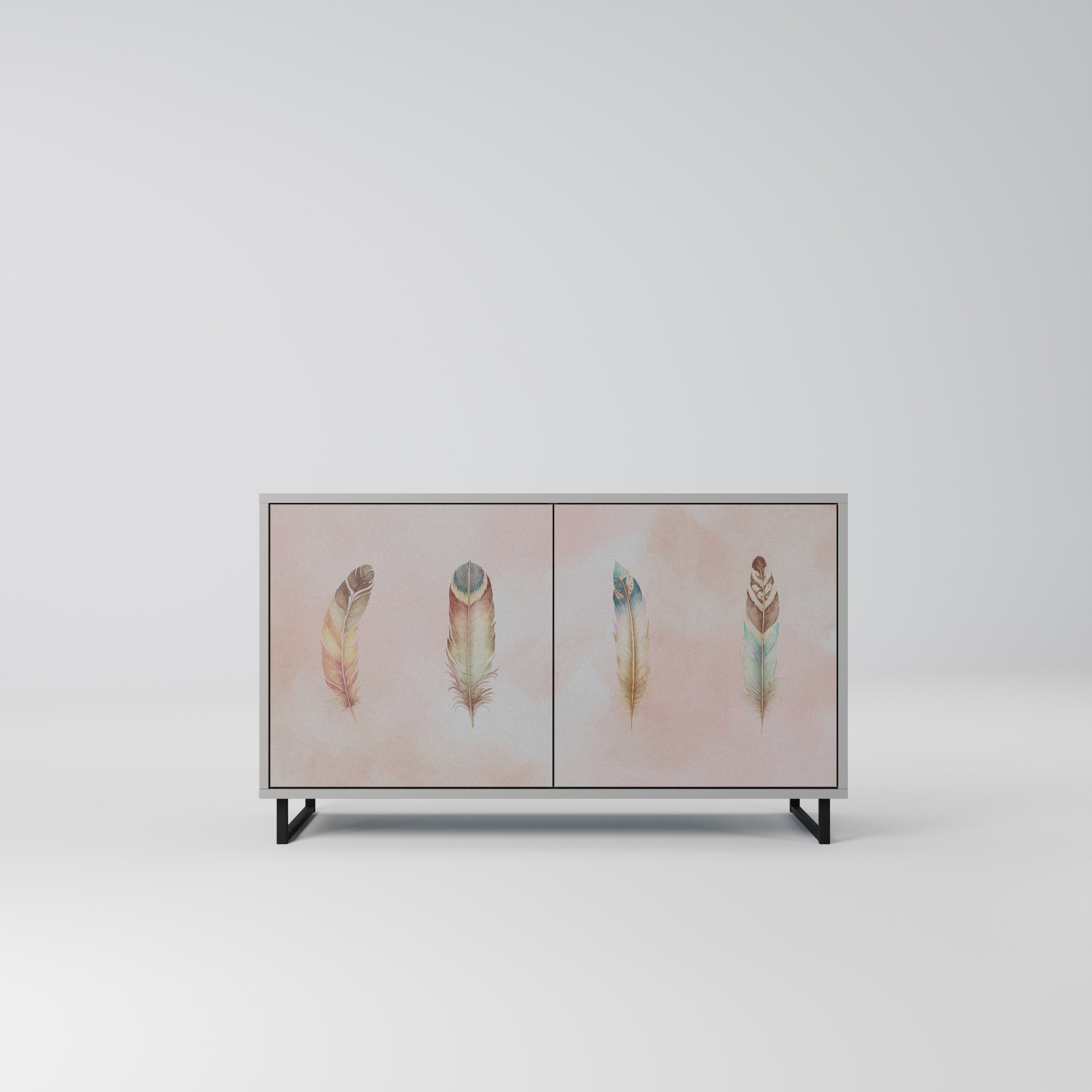 Buffet 2 portes DELIQUESCE en finition grise