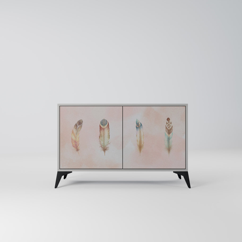 Buffet 2 portes DELIQUESCE en finition grise