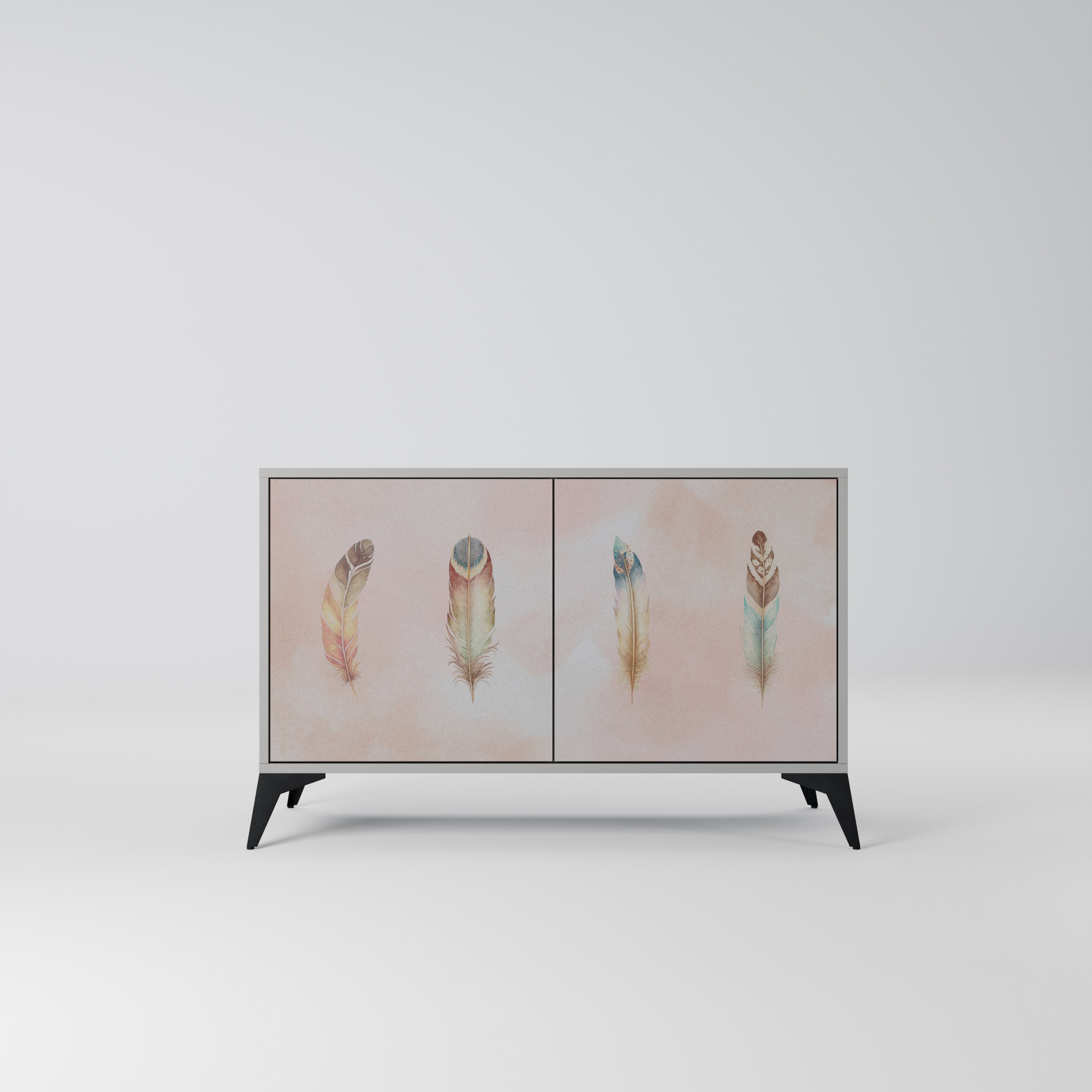 Buffet 2 portes DELIQUESCE en finition grise