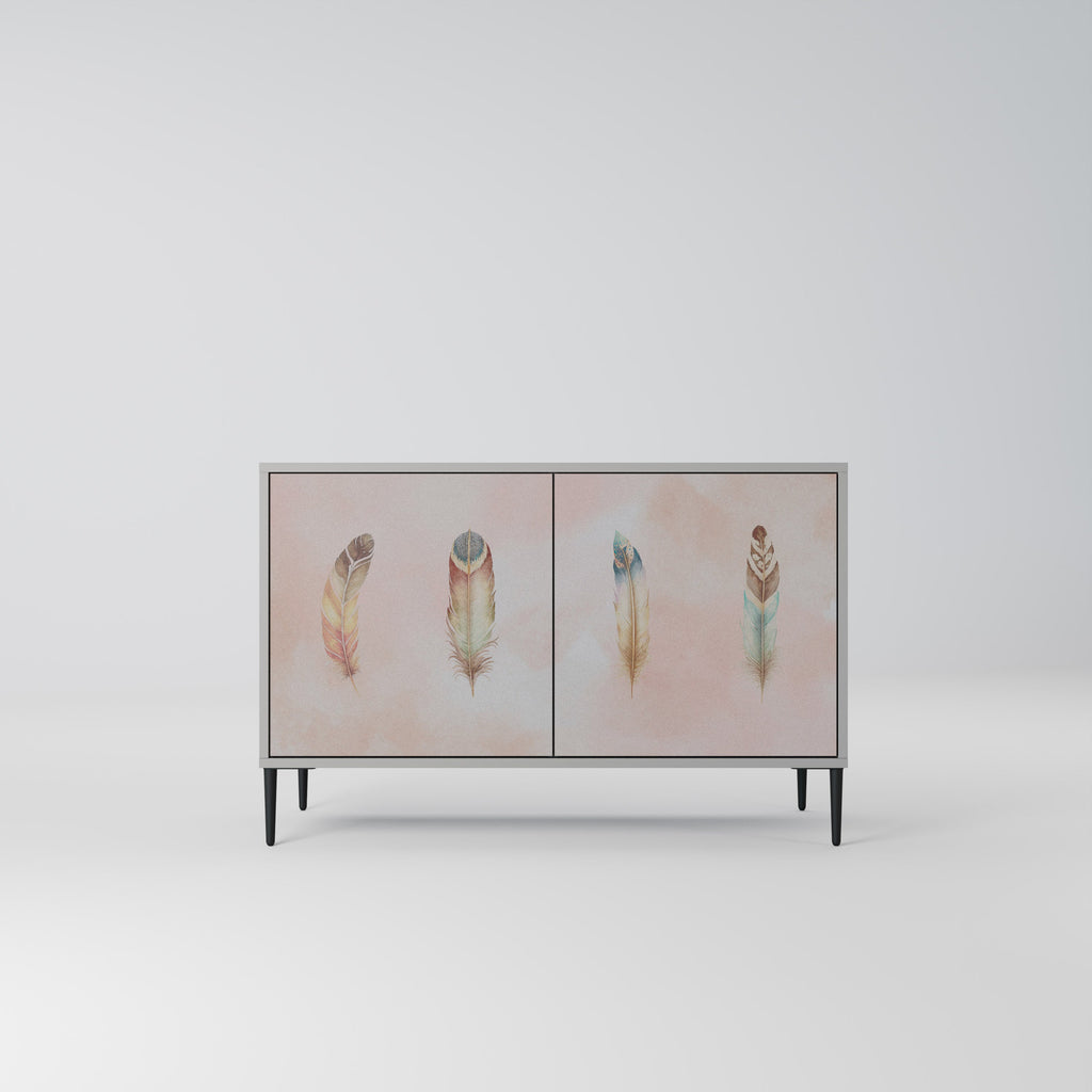 Buffet 2 portes DELIQUESCE en finition grise