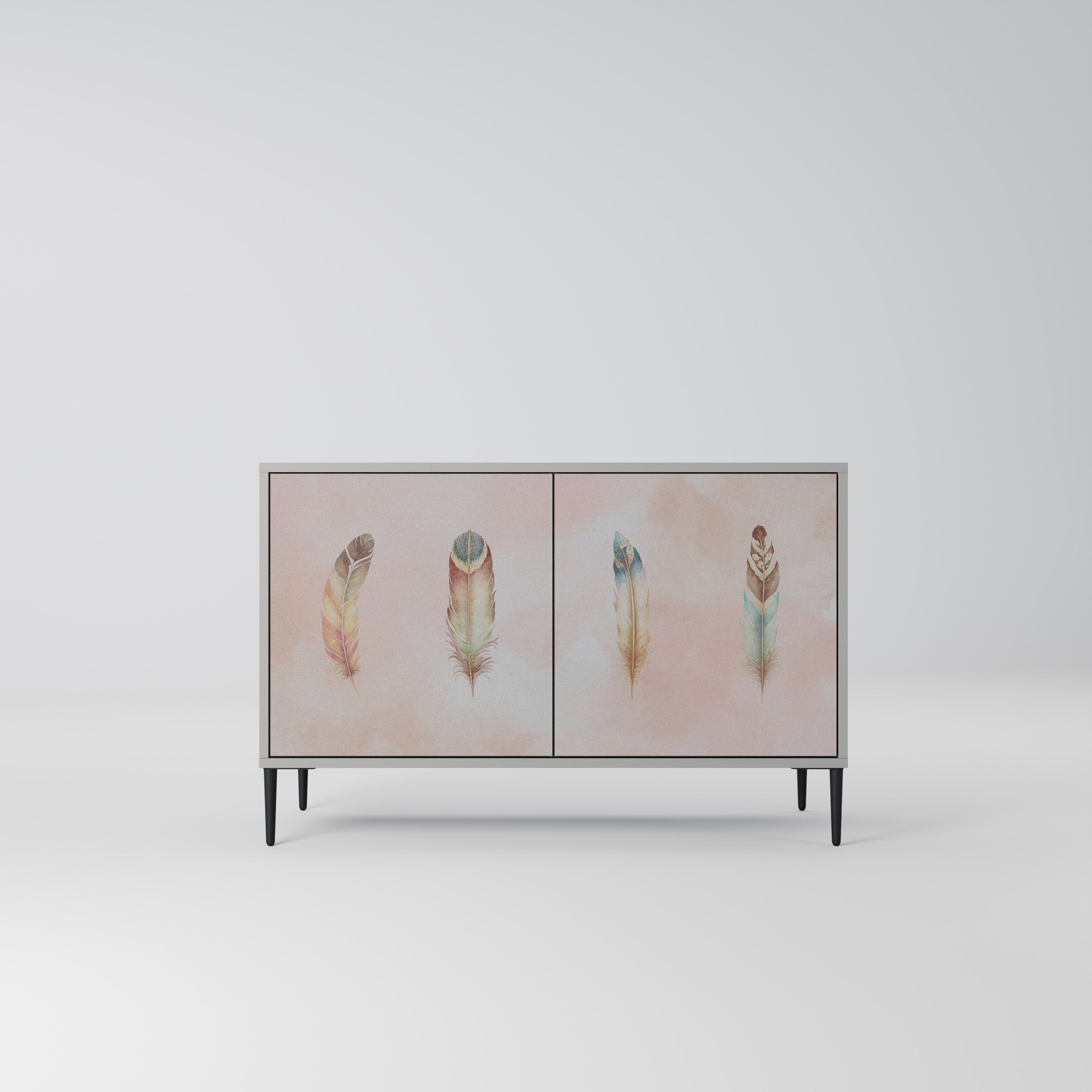 Buffet 2 portes DELIQUESCE en finition grise