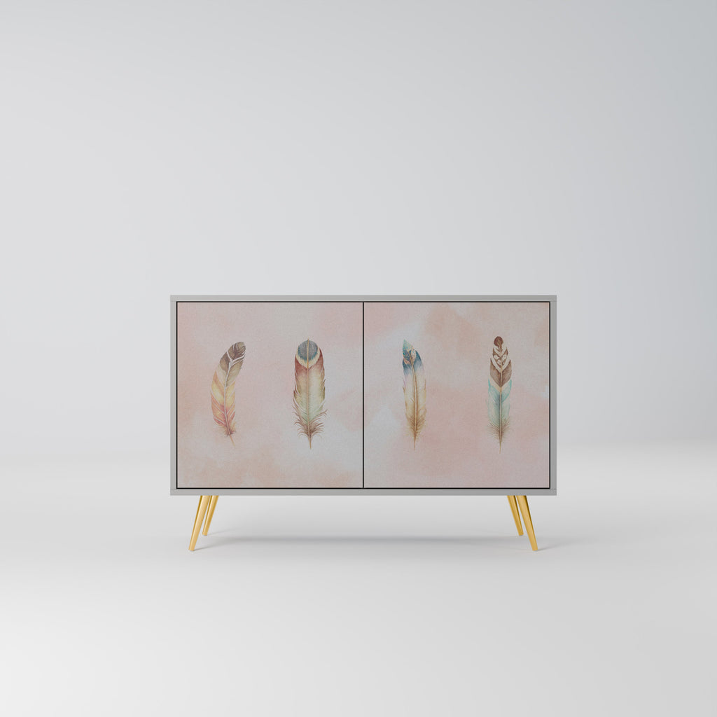 Buffet 2 portes DELIQUESCE en finition grise