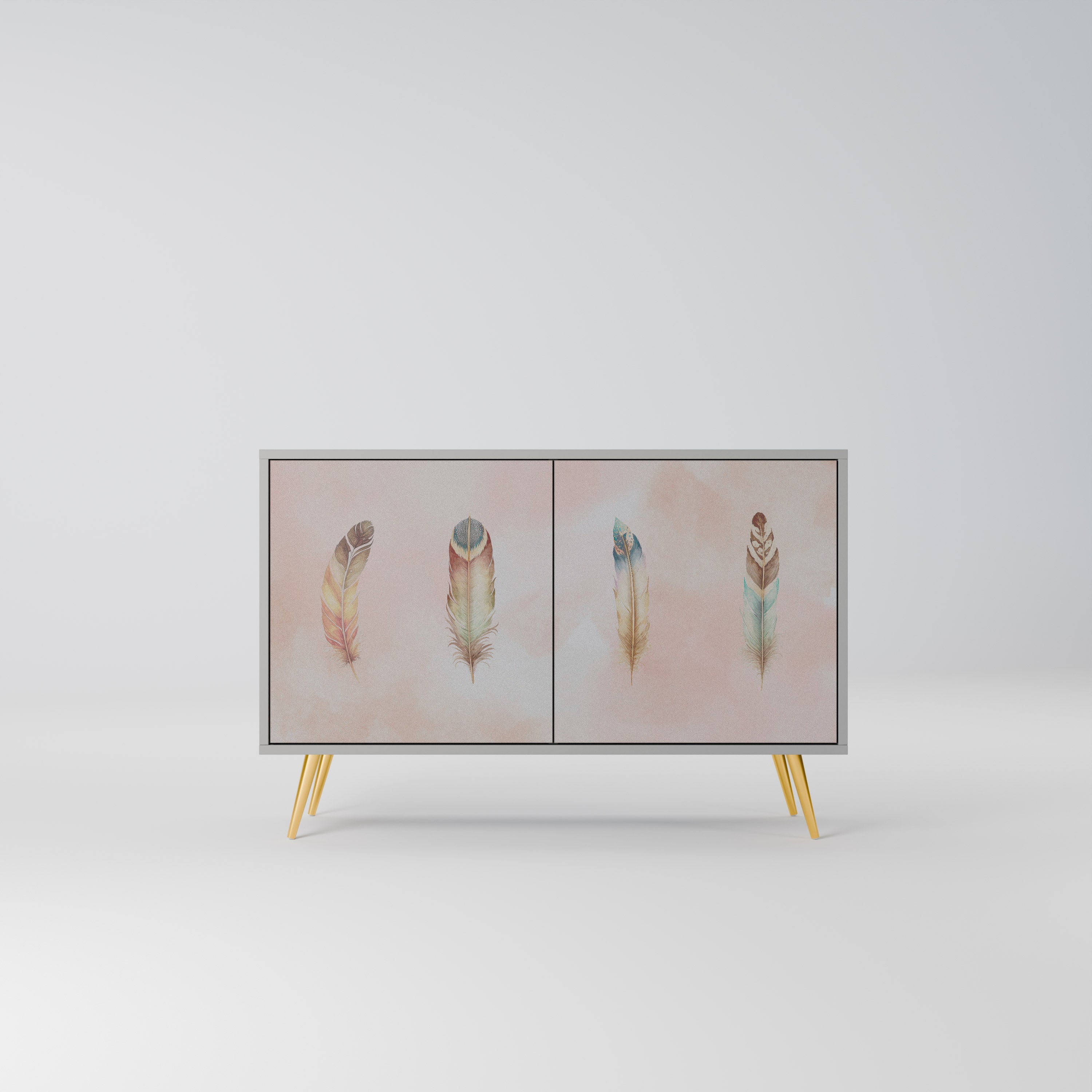 Buffet 2 portes DELIQUESCE en finition grise