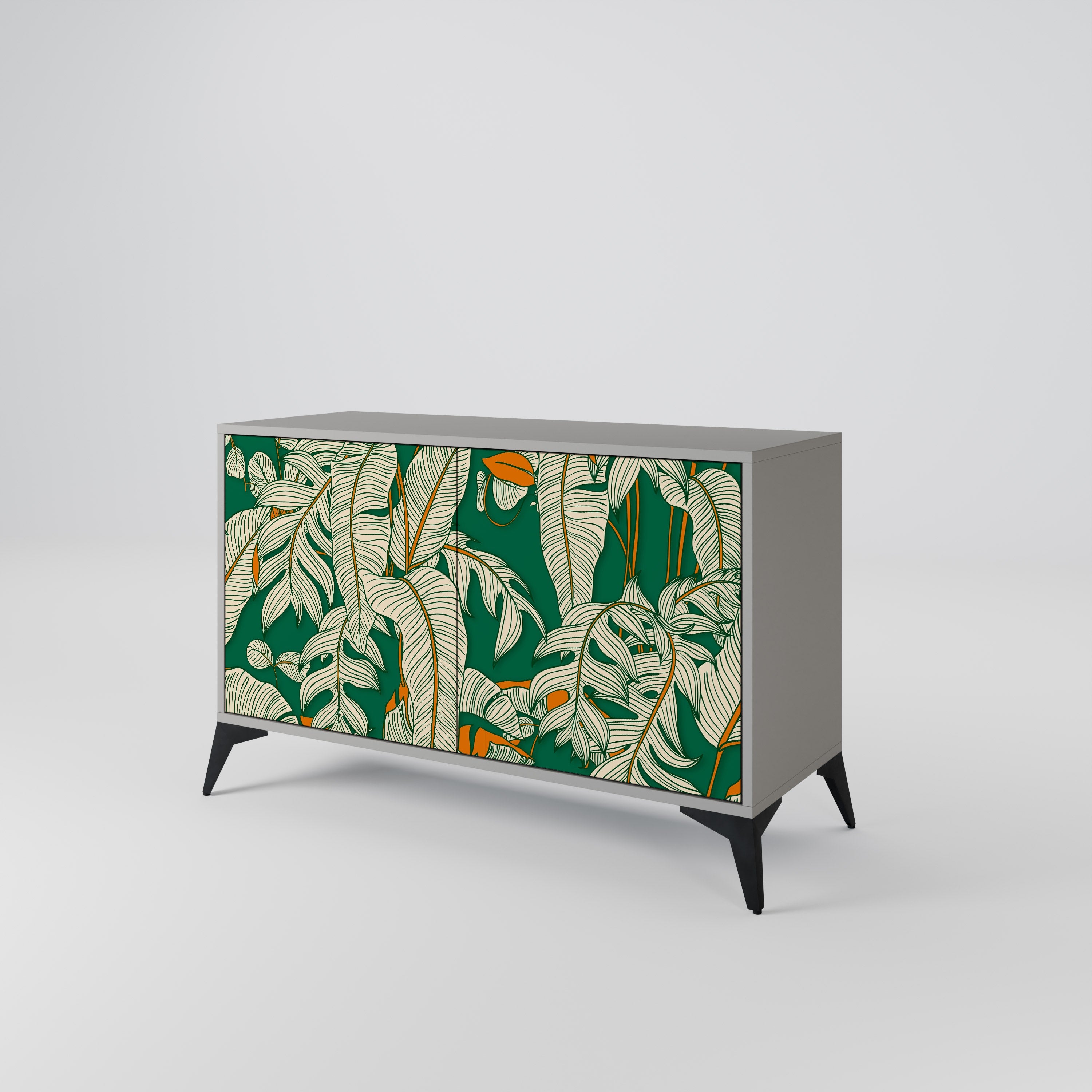 Buffet 2 portes VERDANT PLEASURES finition grise