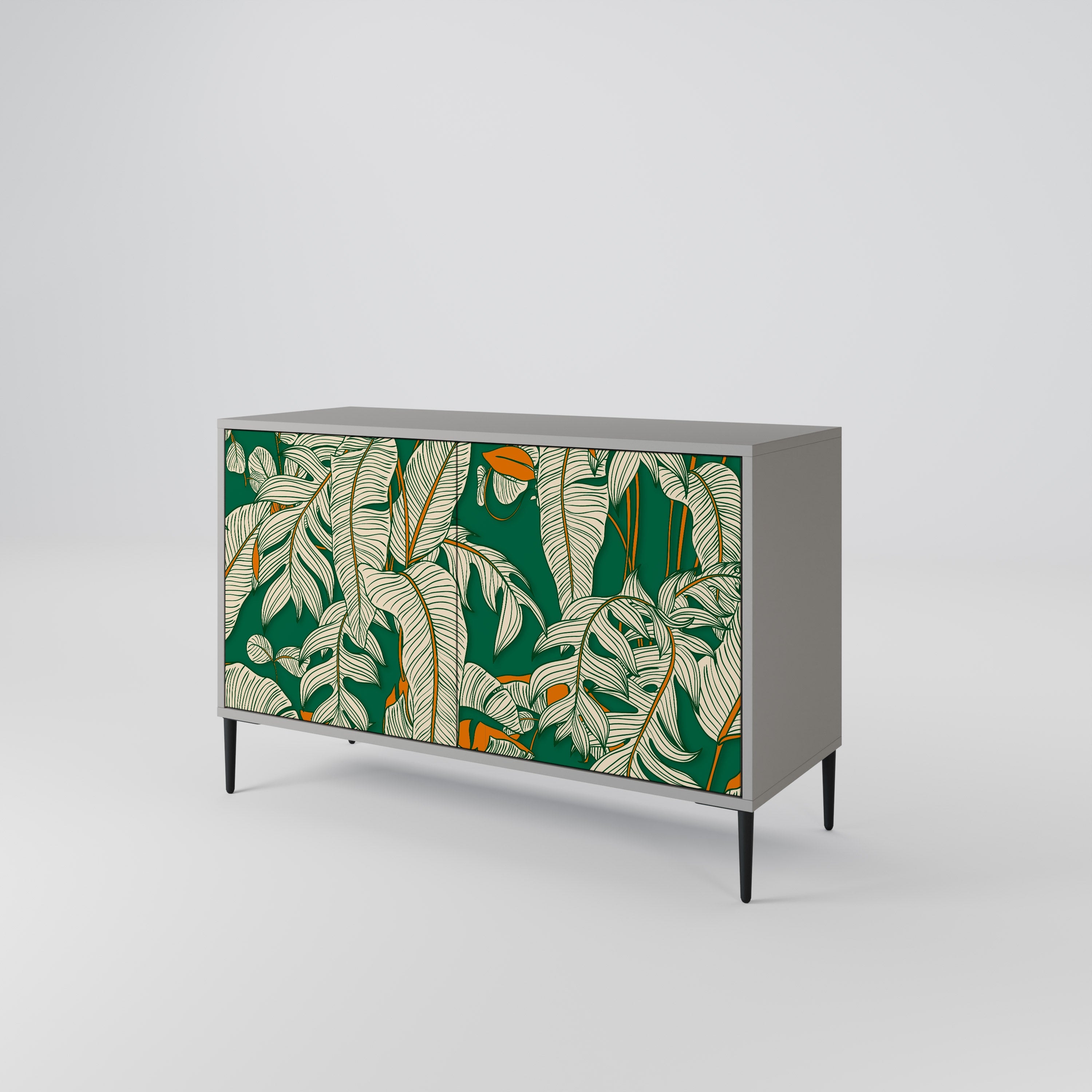 Buffet 2 portes VERDANT PLEASURES finition grise
