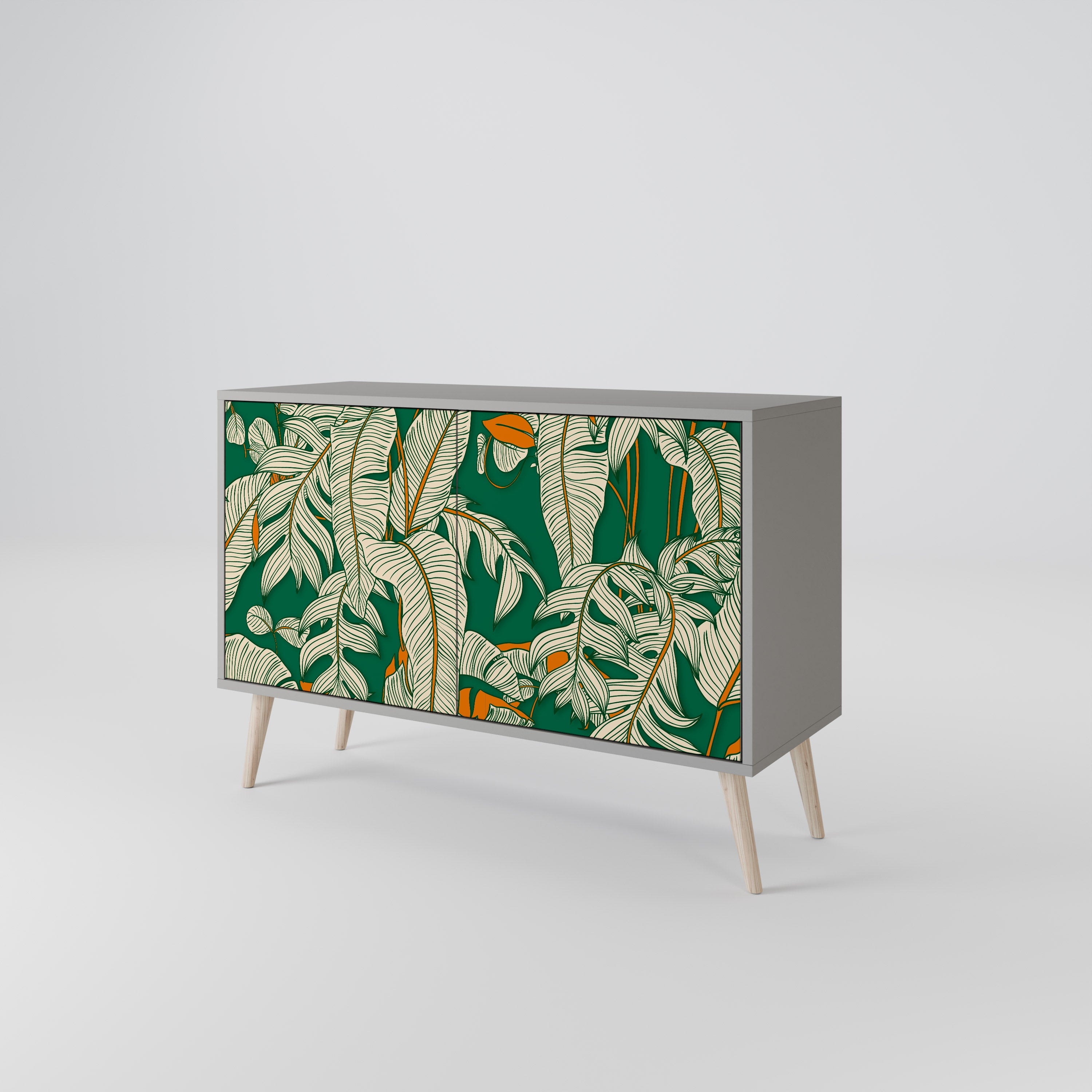 Buffet 2 portes VERDANT PLEASURES finition grise
