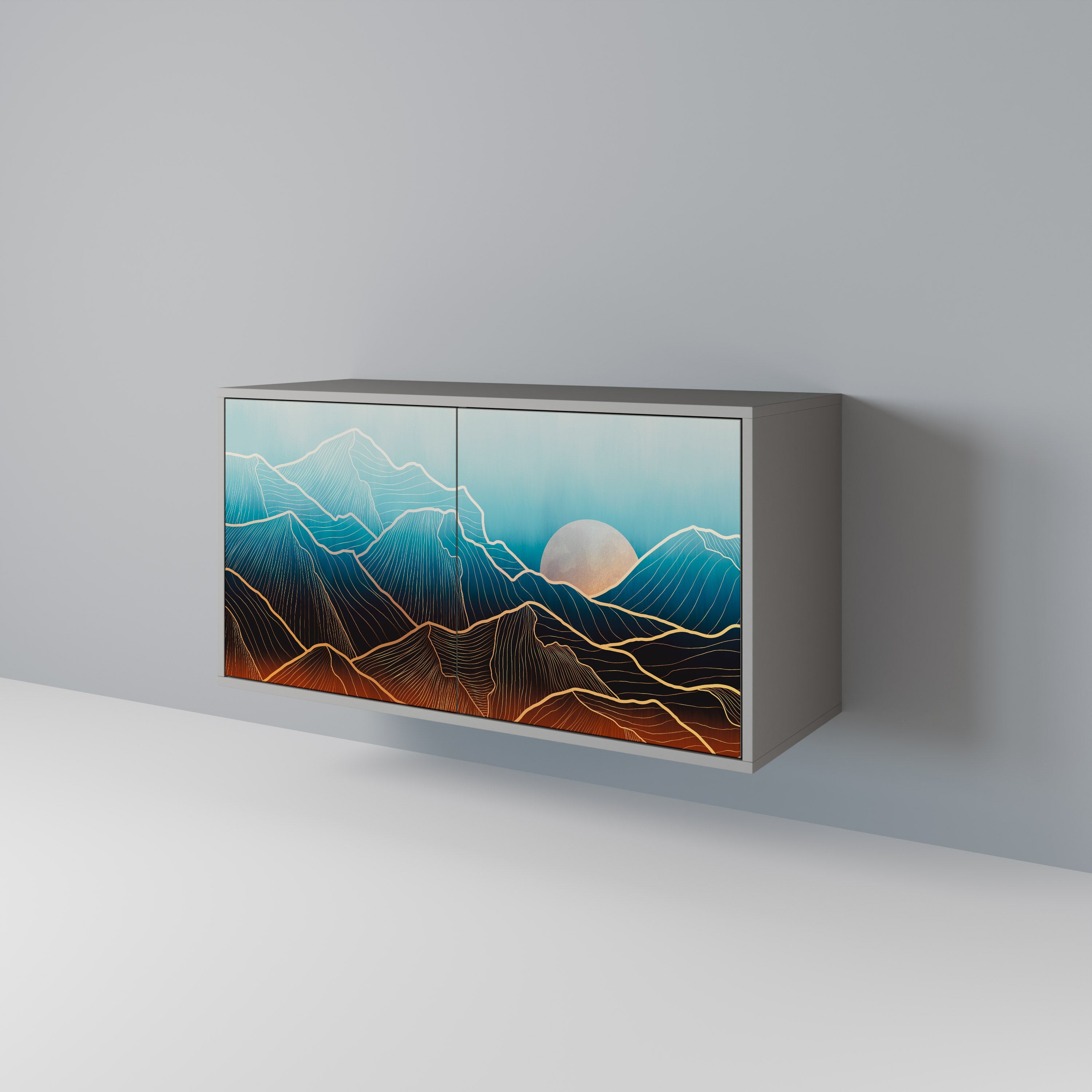 Buffet 2 portes LUNAR SECRETS en finition grise