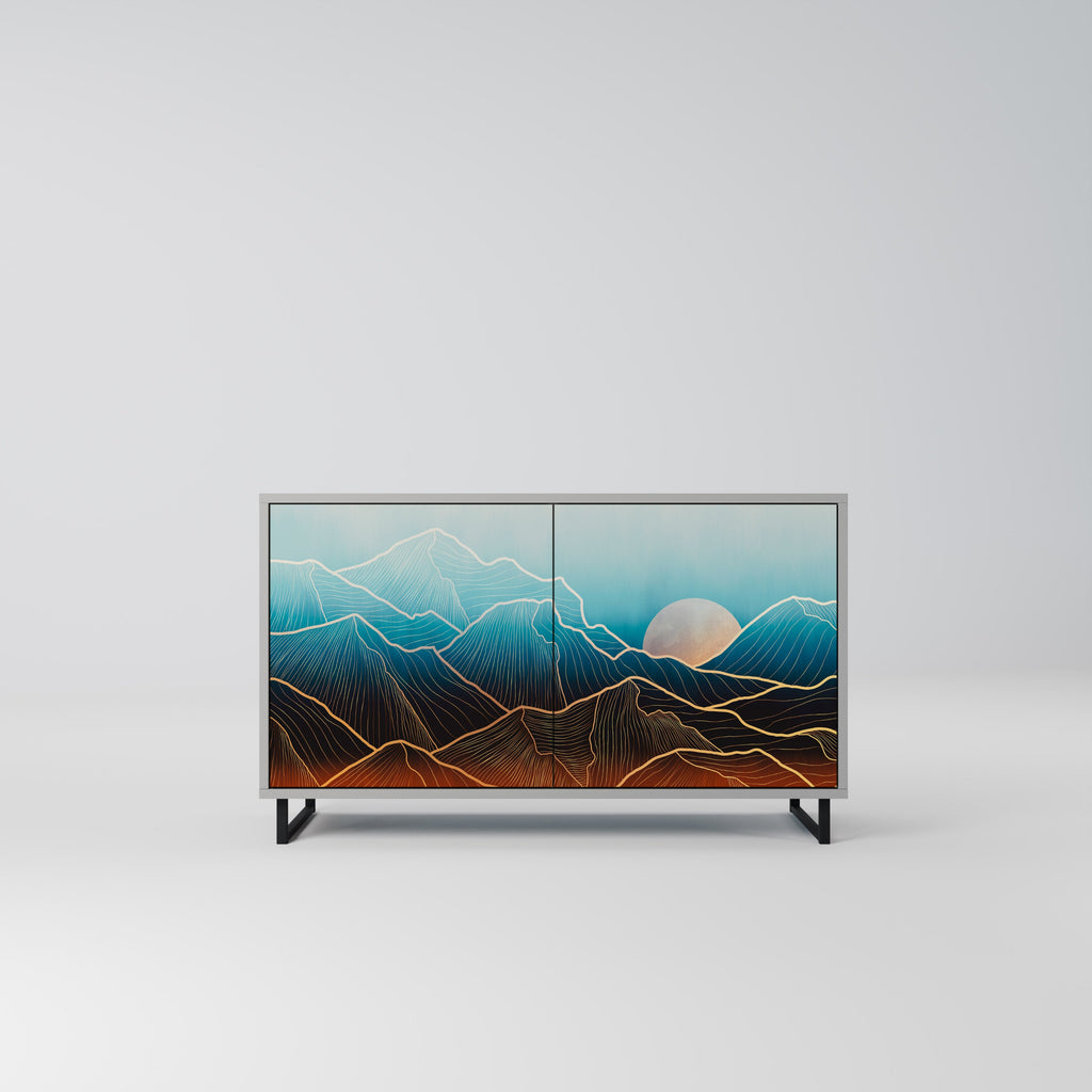 Buffet 2 portes LUNAR SECRETS en finition grise