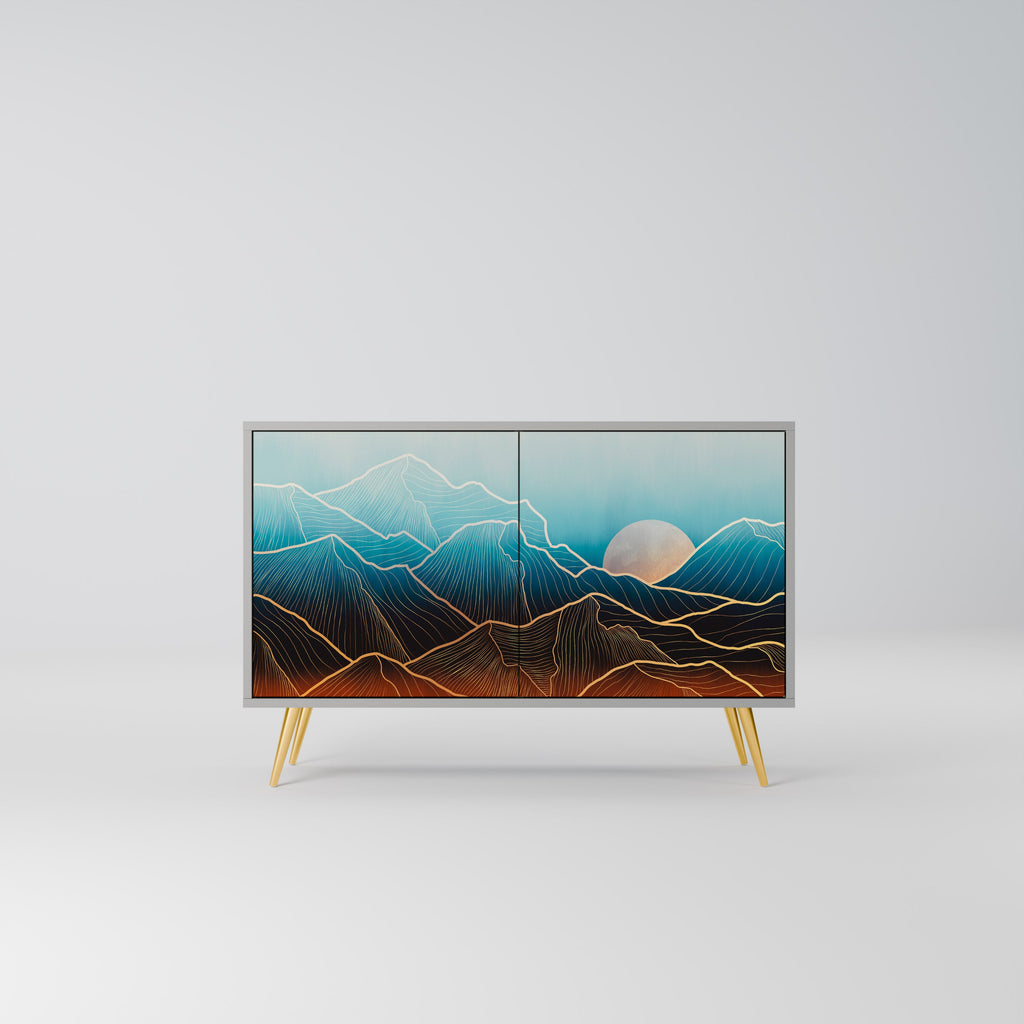 Buffet 2 portes LUNAR SECRETS en finition grise