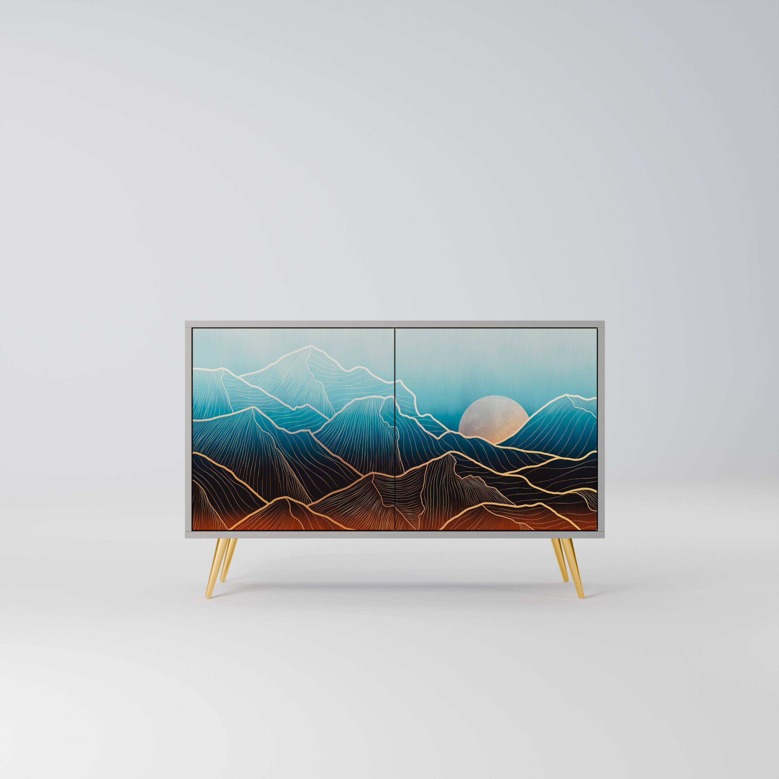 Buffet 2 portes LUNAR SECRETS en finition grise