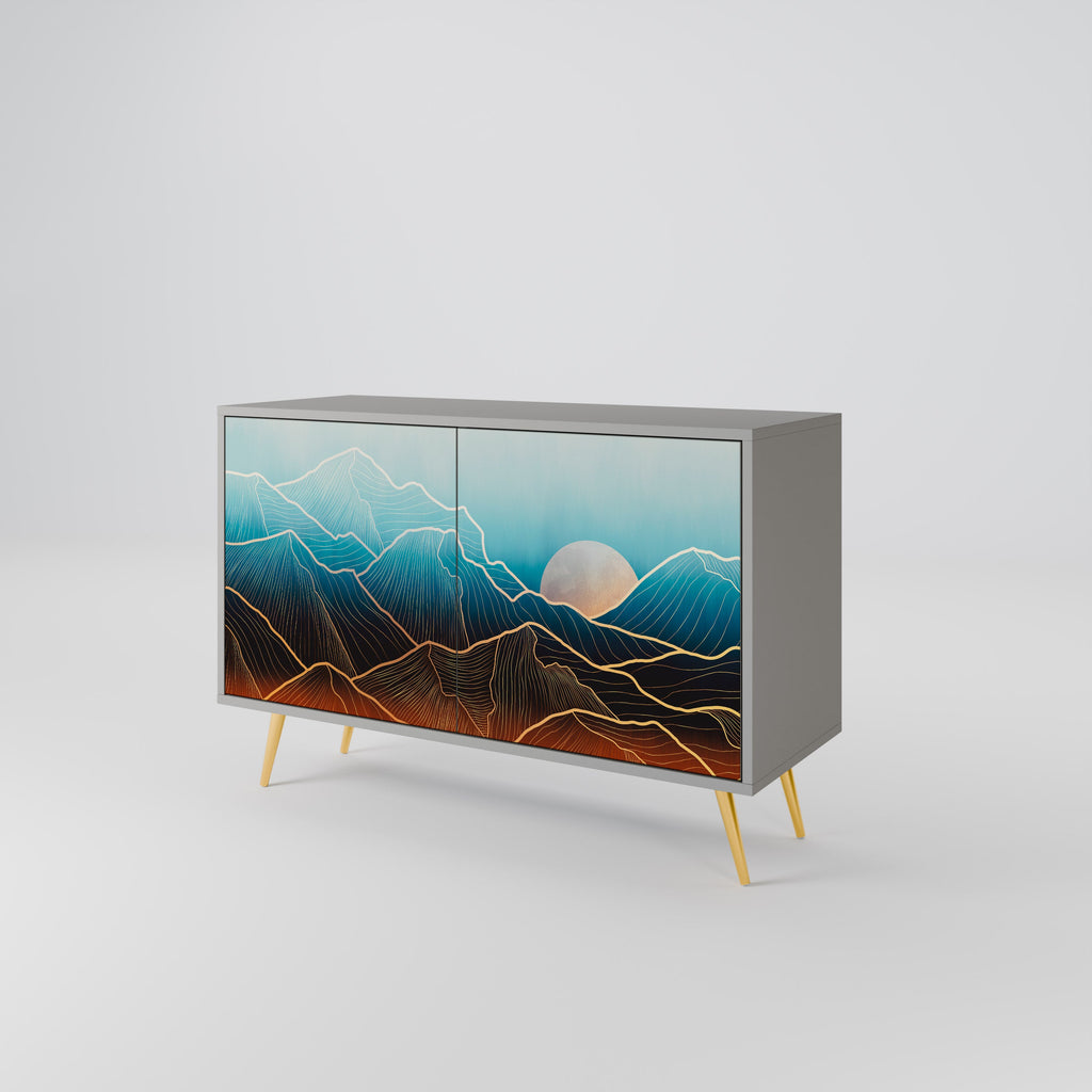 Buffet 2 portes LUNAR SECRETS en finition grise