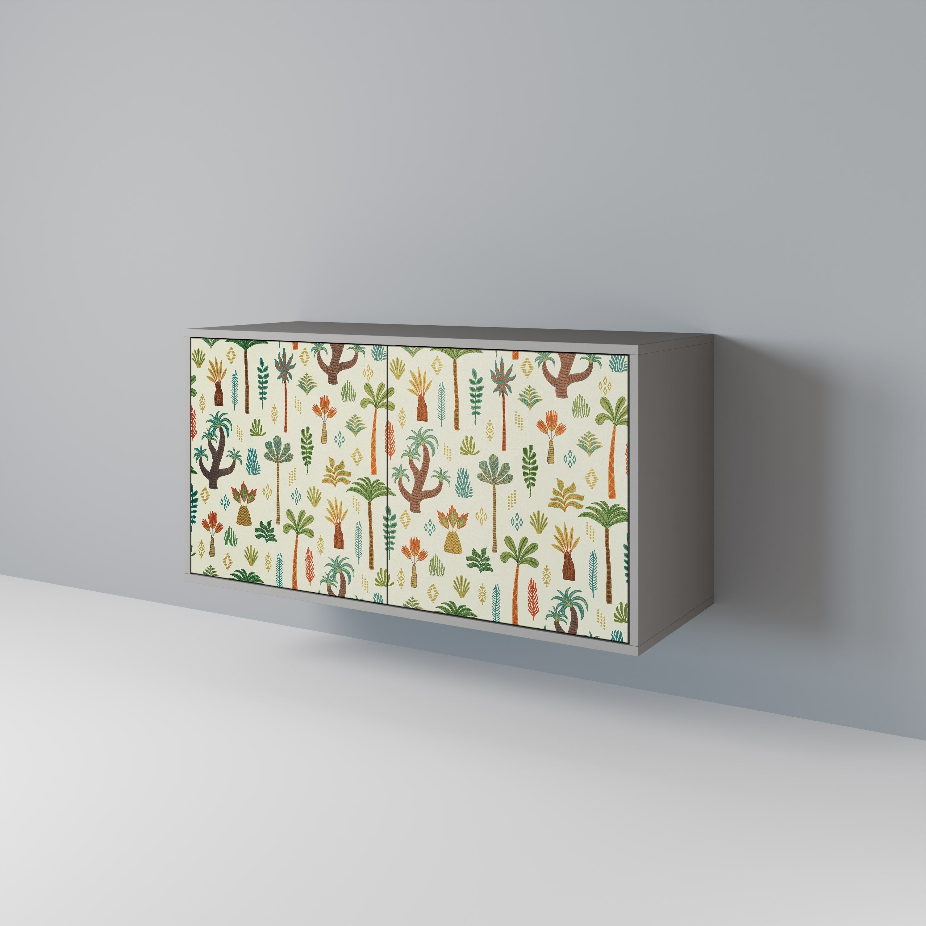 Buffet 2 portes PALM SPRING finition grise