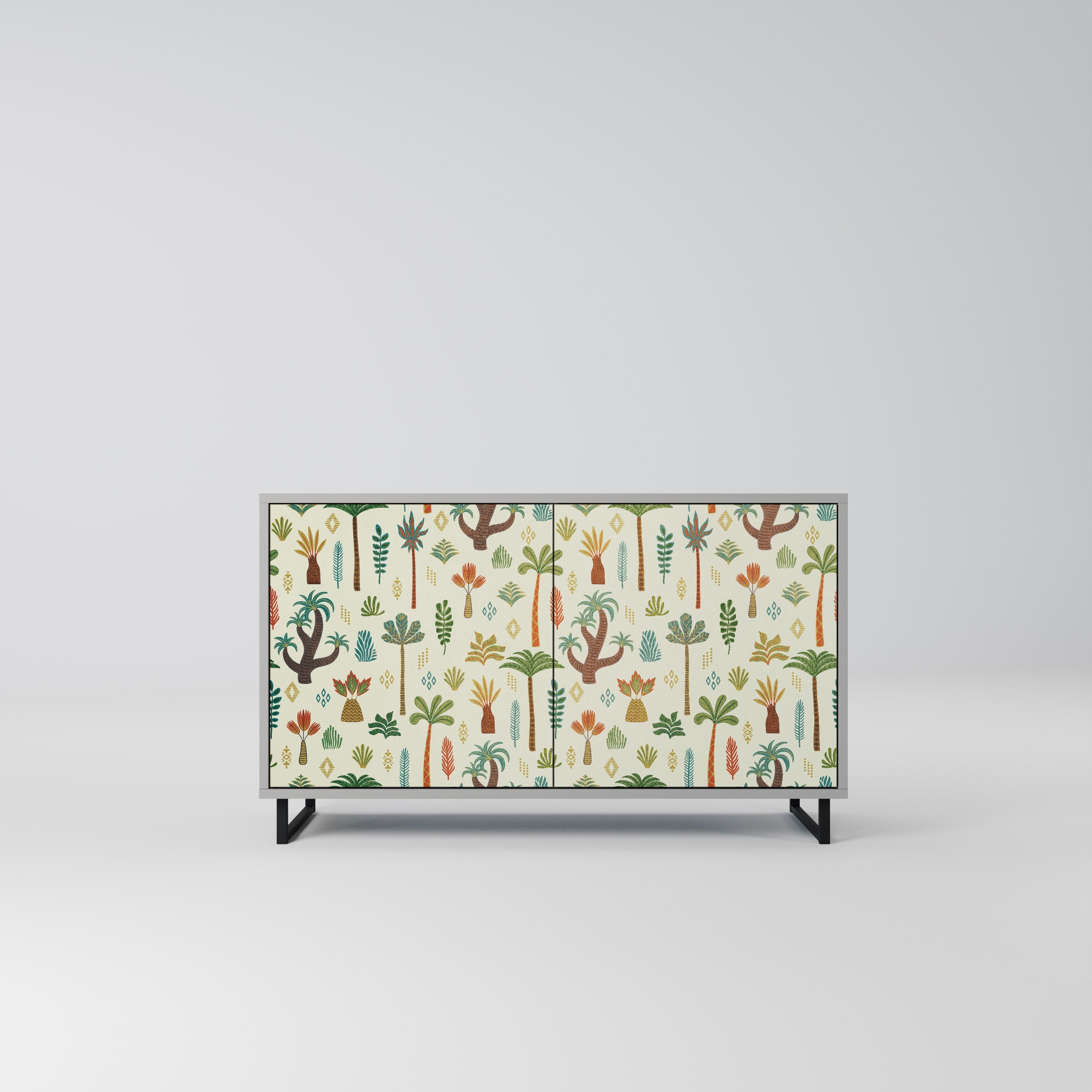 Buffet 2 portes PALM SPRING finition grise