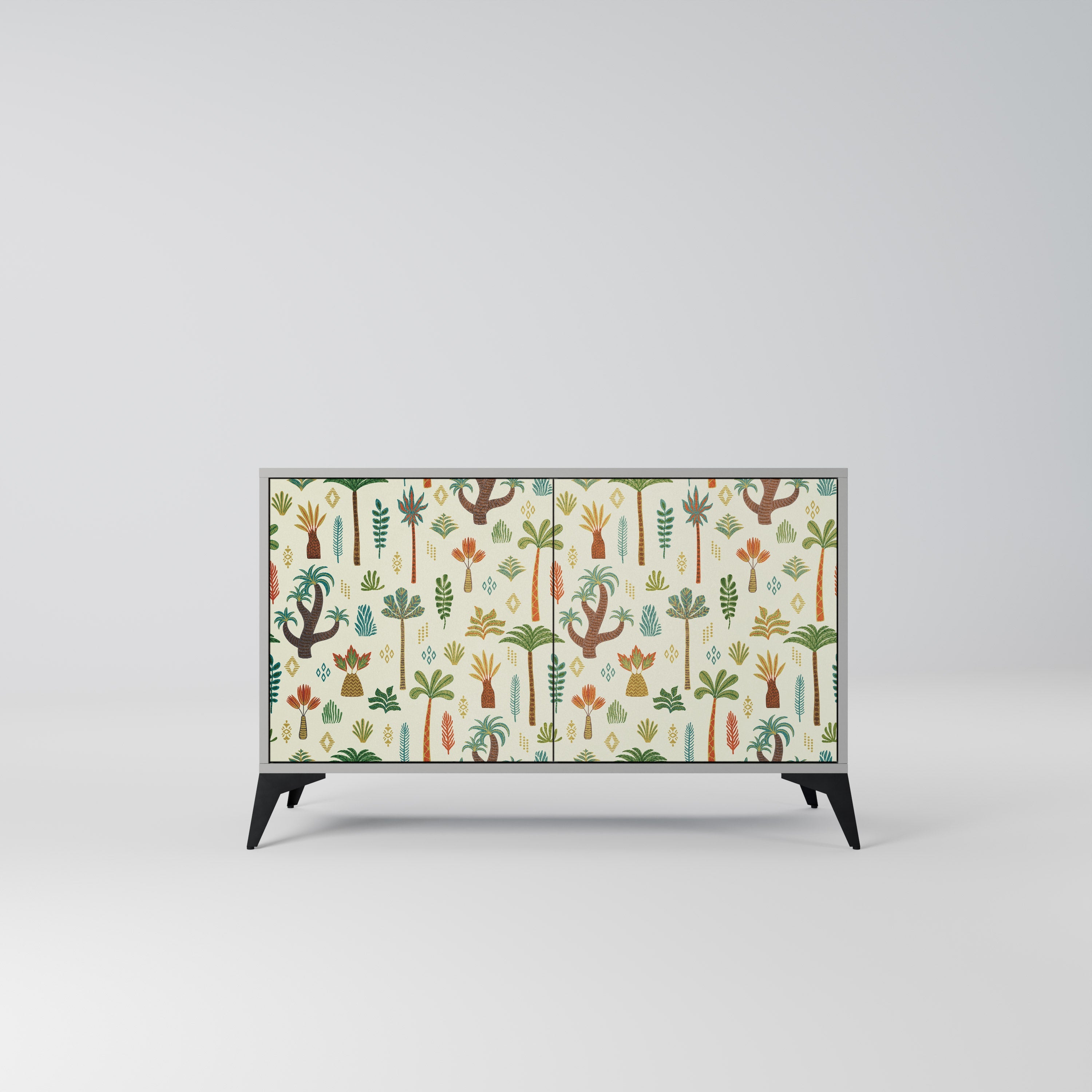 Buffet 2 portes PALM SPRING finition grise