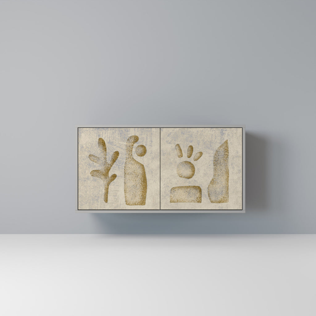 Buffet 2 portes SAND SCULPTURES finition grise